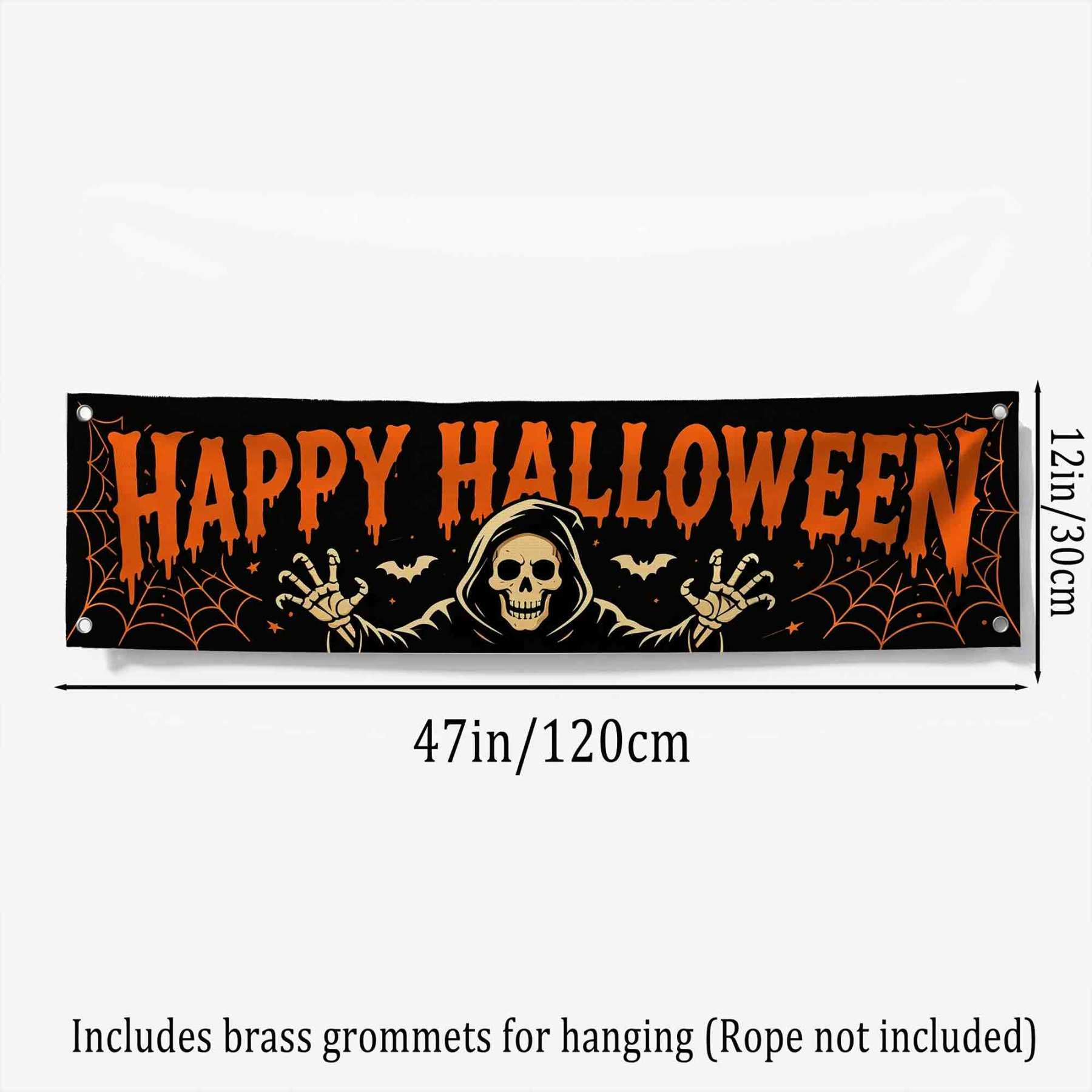 Ghostly Skeleton Happy Halloween Banner