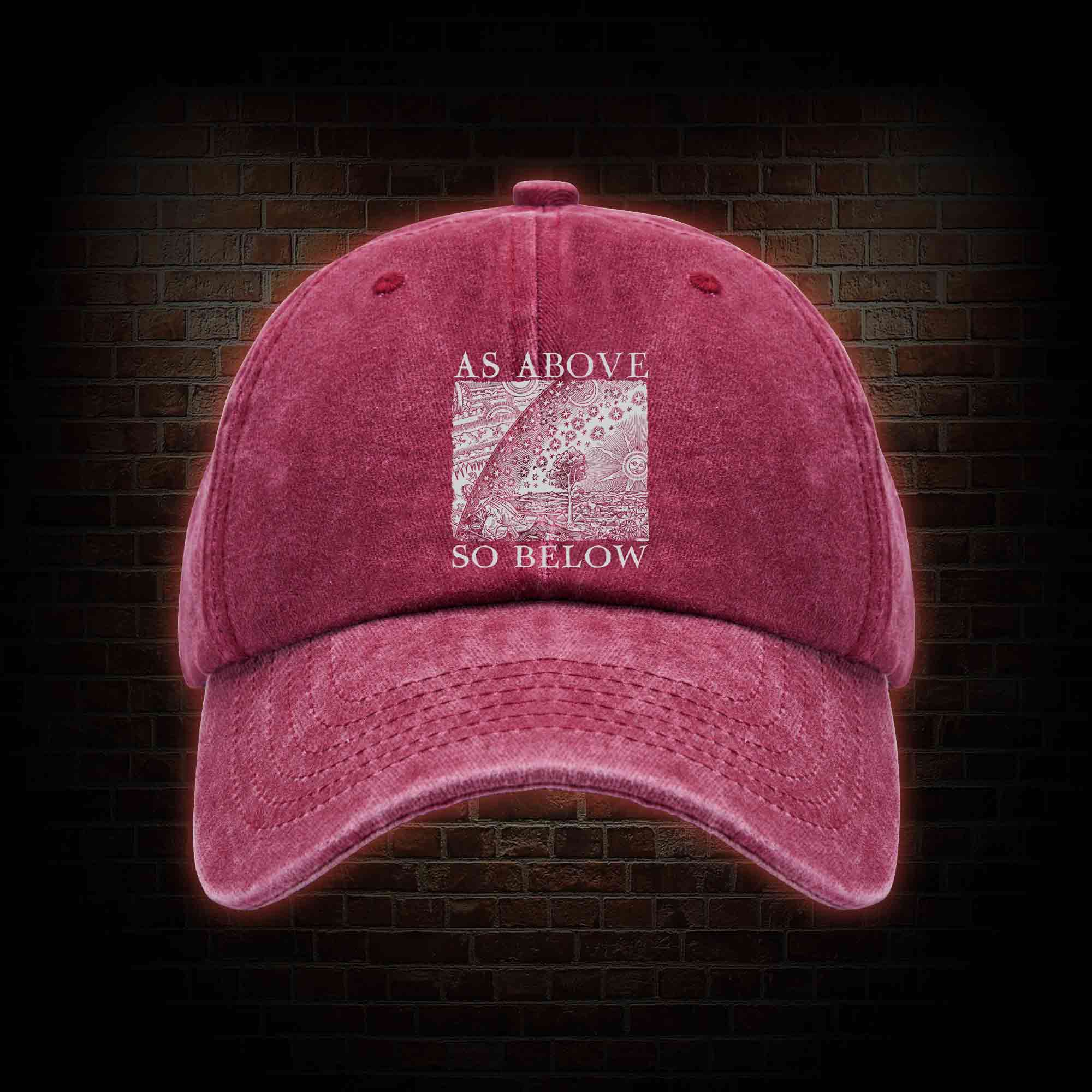 As Above So Below Washed Vintage Baseball Cap