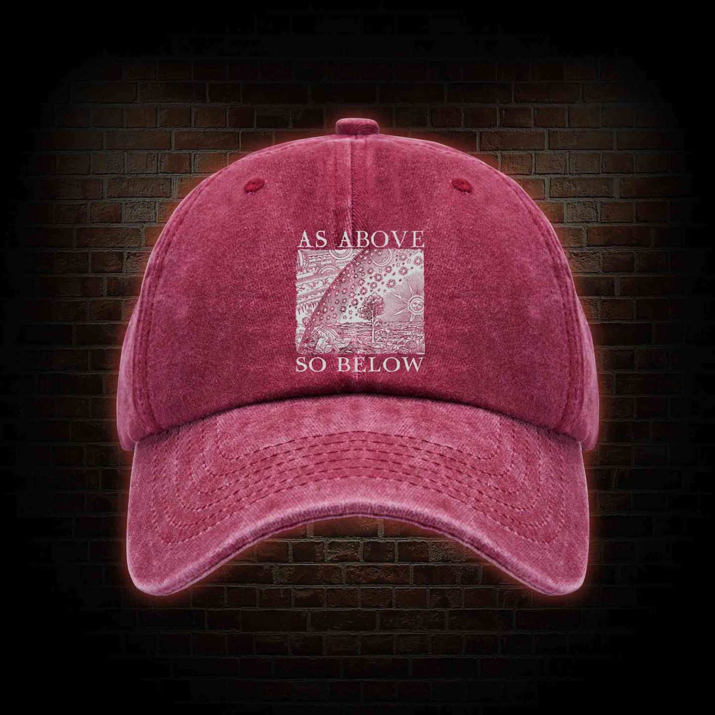 As Above So Below Washed Vintage Baseball Cap