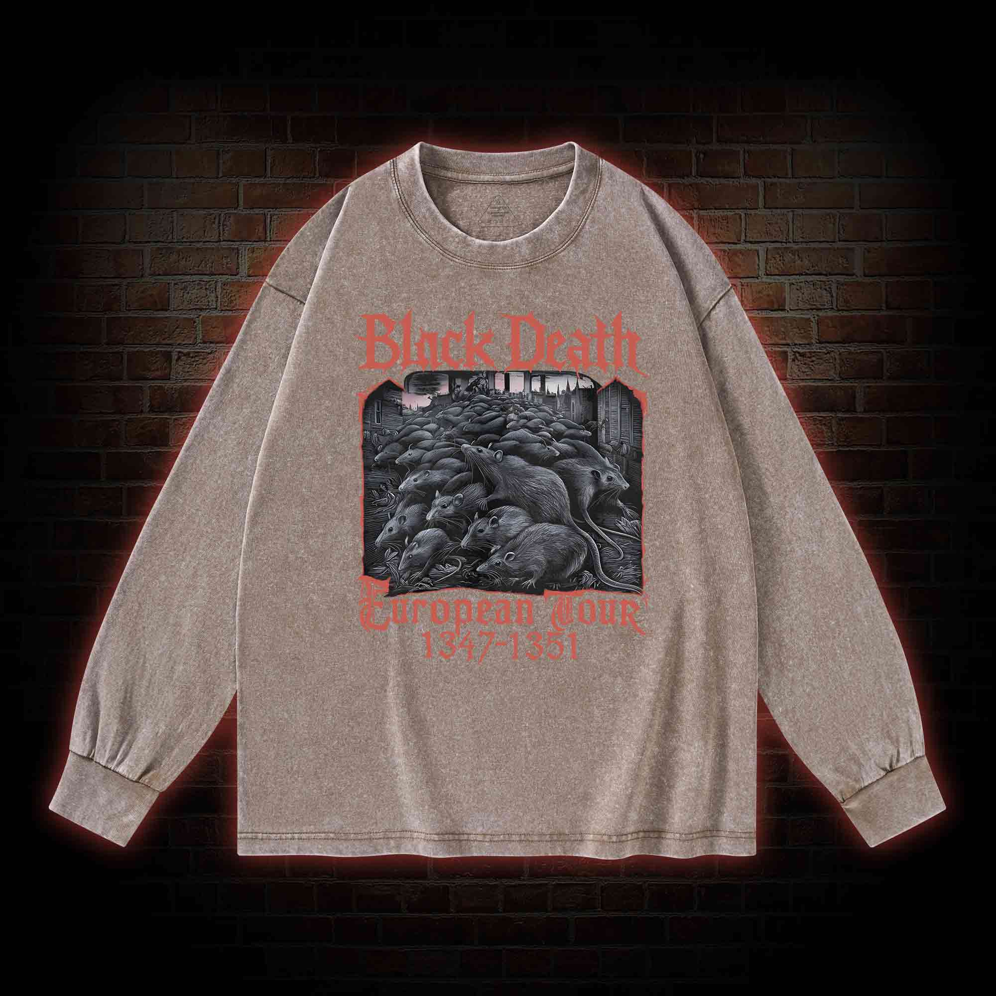 Vintage Black Death European Tour Washed Long-Sleeve T-shirt