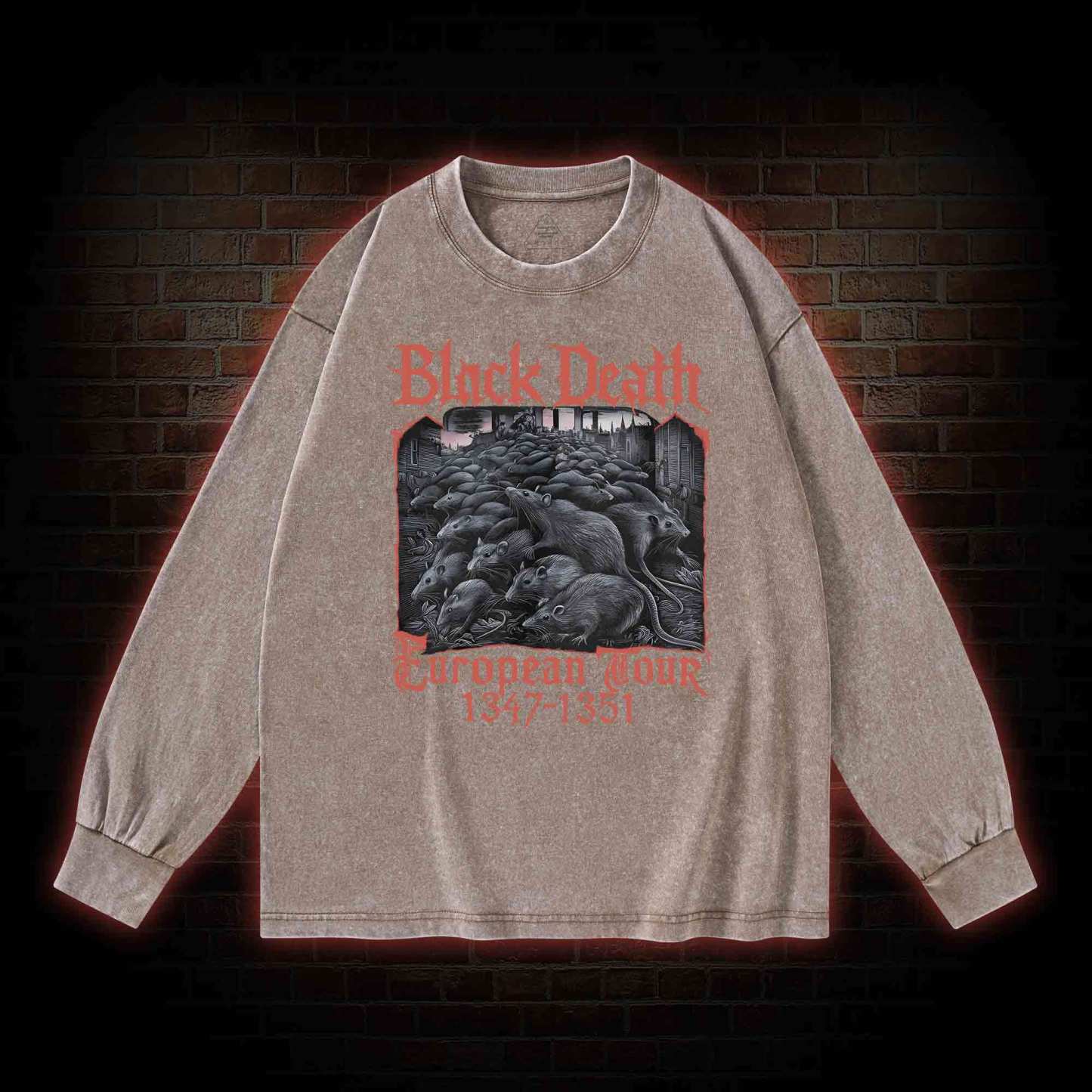 Vintage Black Death European Tour Washed Long-Sleeve T-shirt
