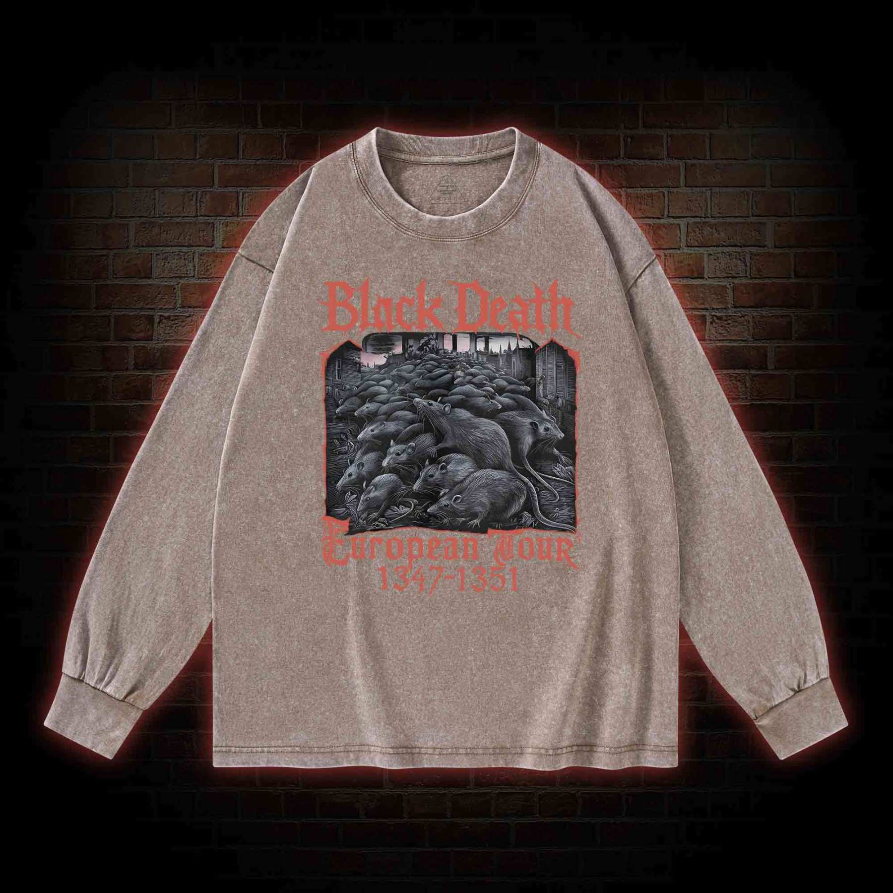 Vintage Black Death European Tour Washed Long-Sleeve T-shirt