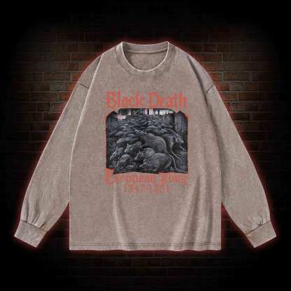 Vintage Black Death European Tour Washed Long-Sleeve T-shirt