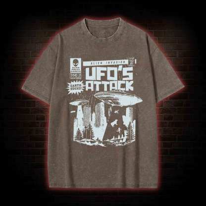 Ufo Attack Washed T-shirt