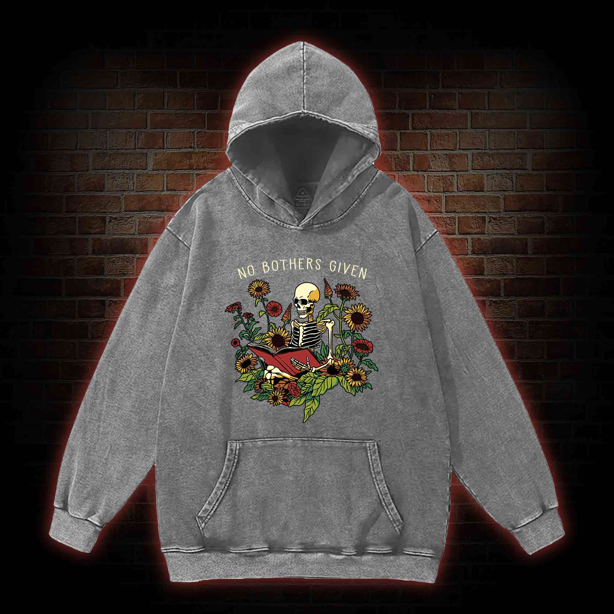 No Bothers Given Washed Hoodie