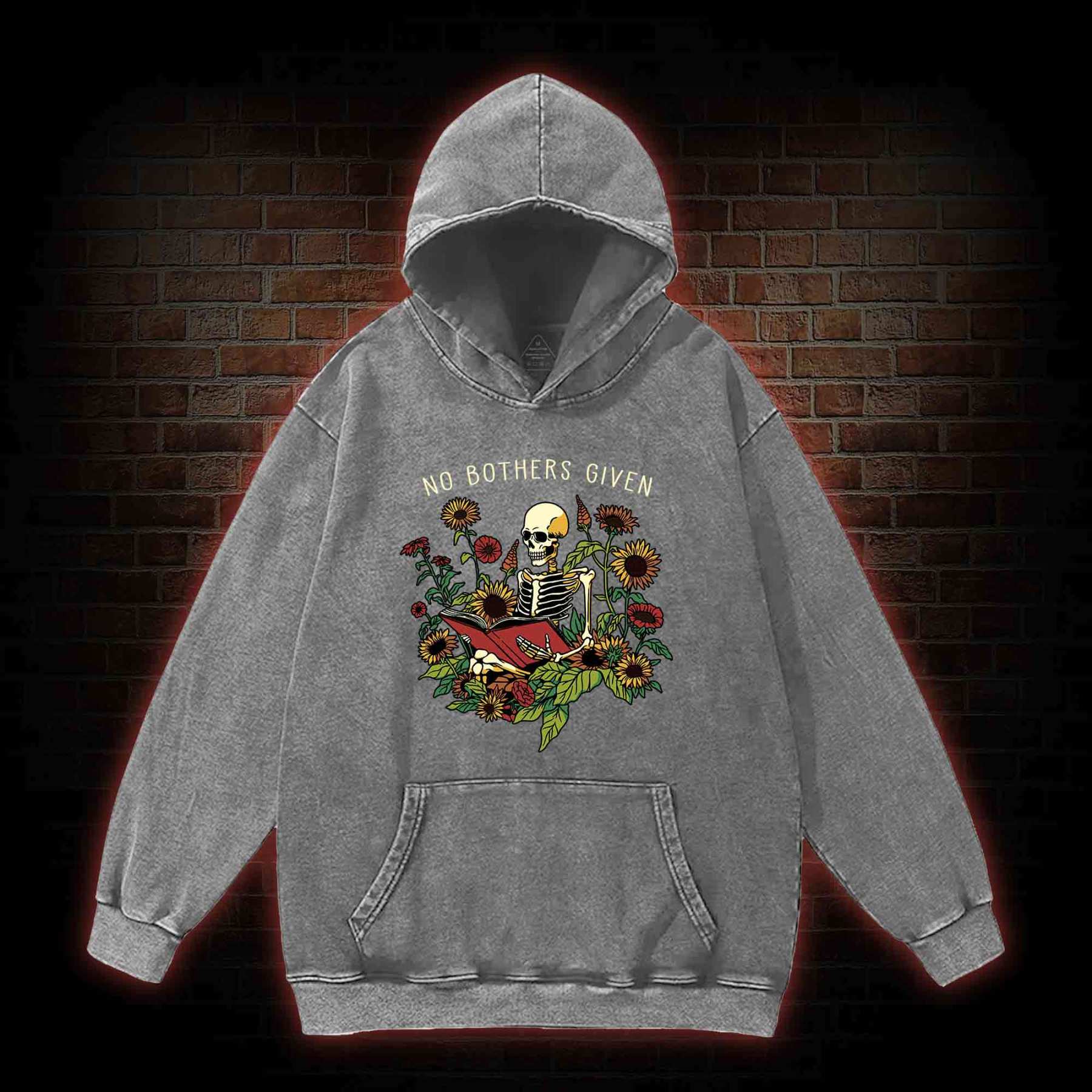 No Bothers Given Washed Hoodie