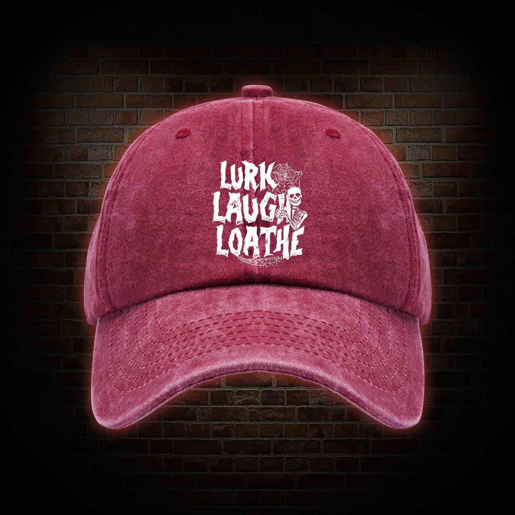 Lurk Laugh Loathe Washed Vintage Baseball Cap