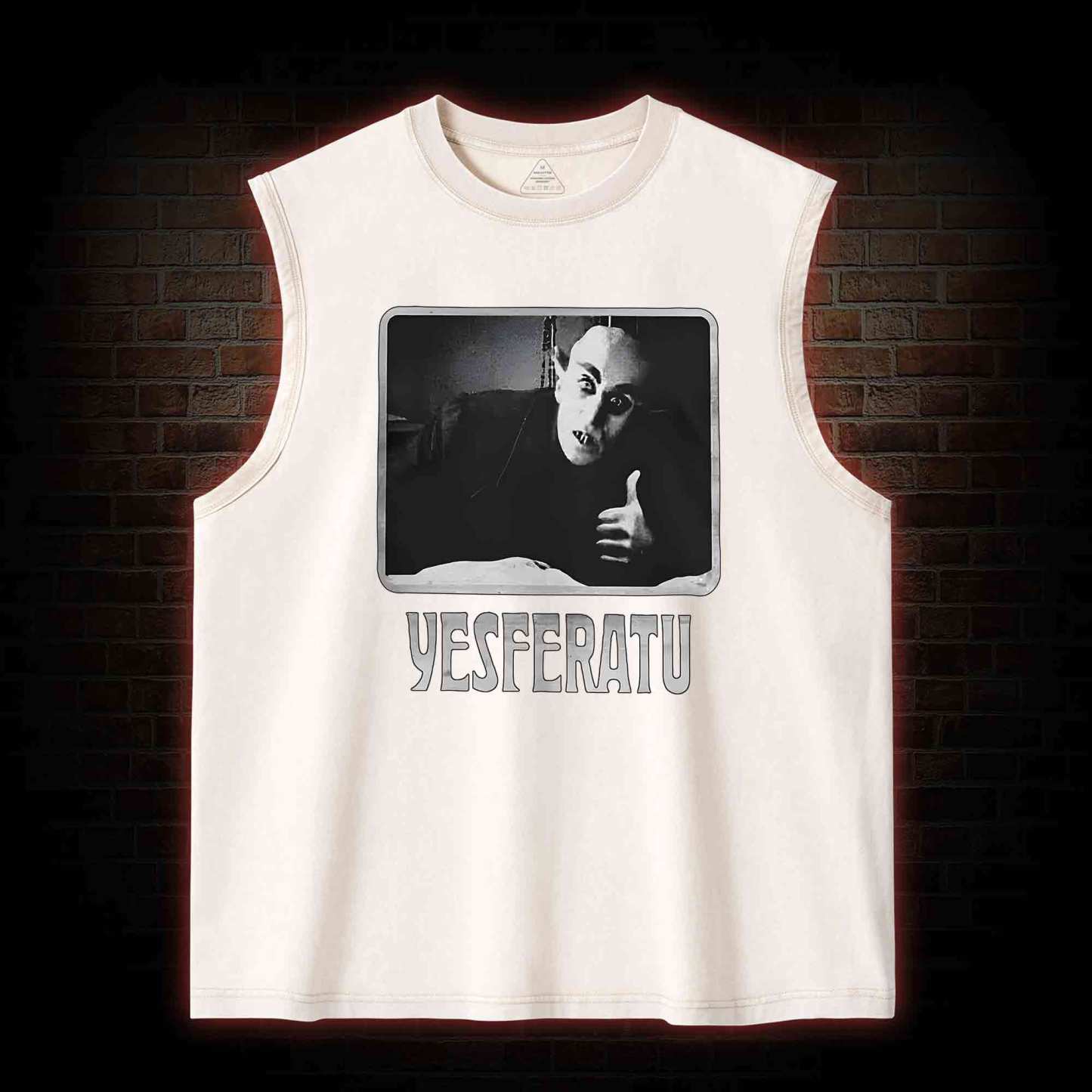 Yesferatu Funny Horror Retro Washed Tank Top