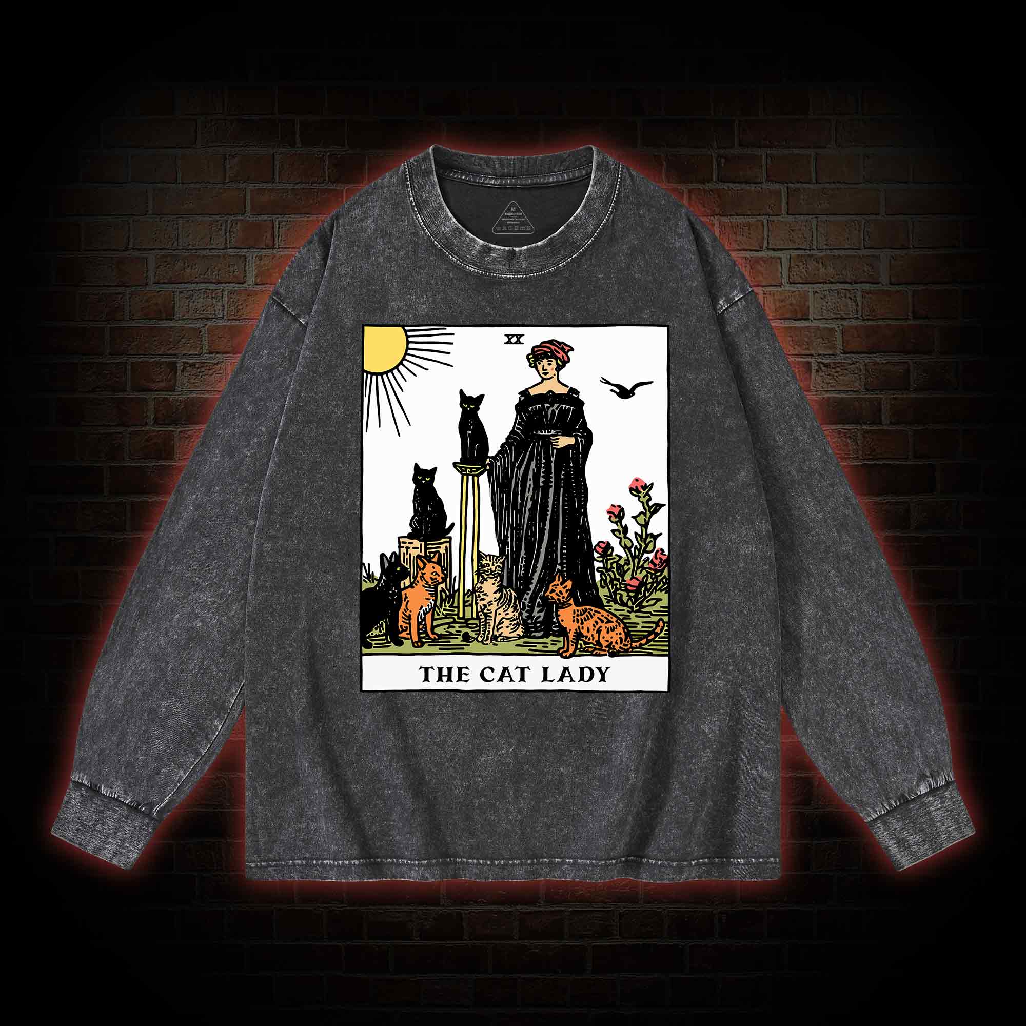 The Cat Lady Washed Long-Sleeve T-shirt