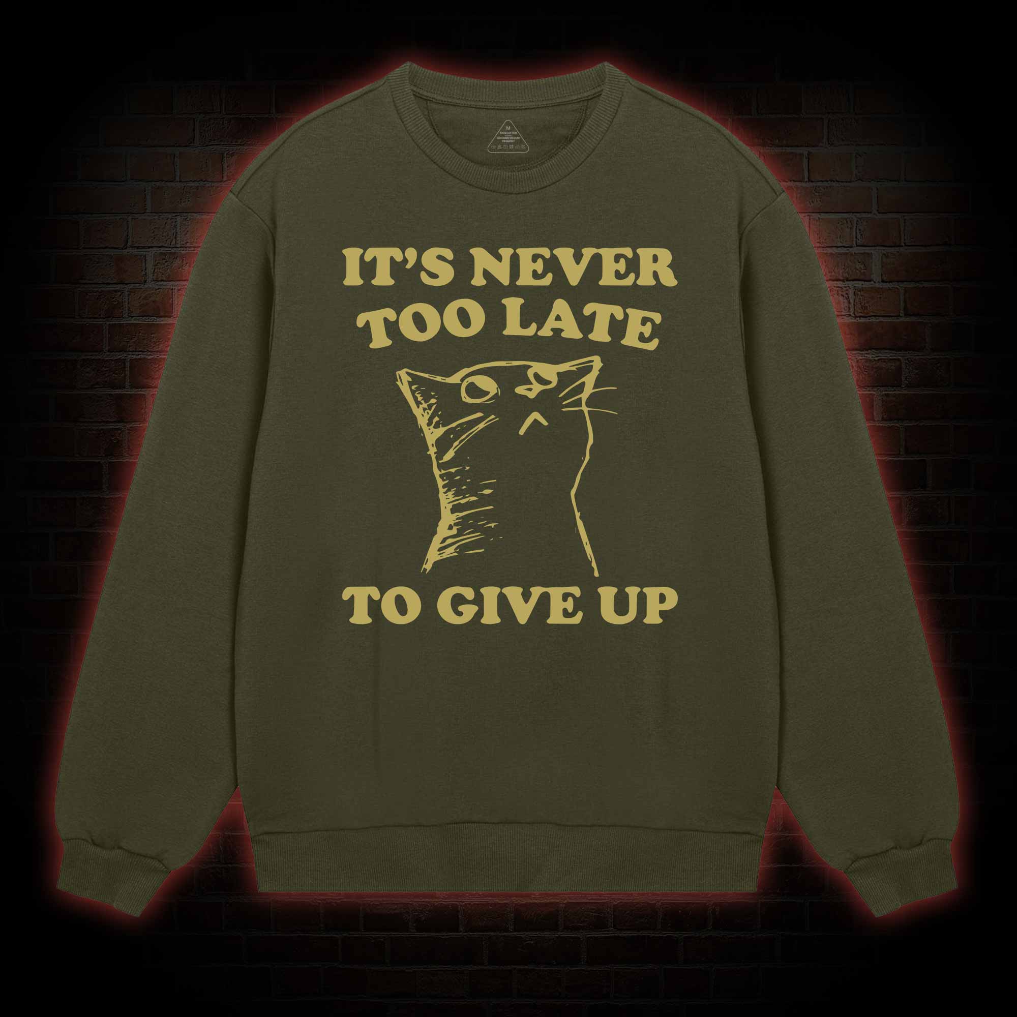 It's Never Too Late To Give Up Sweatshirt