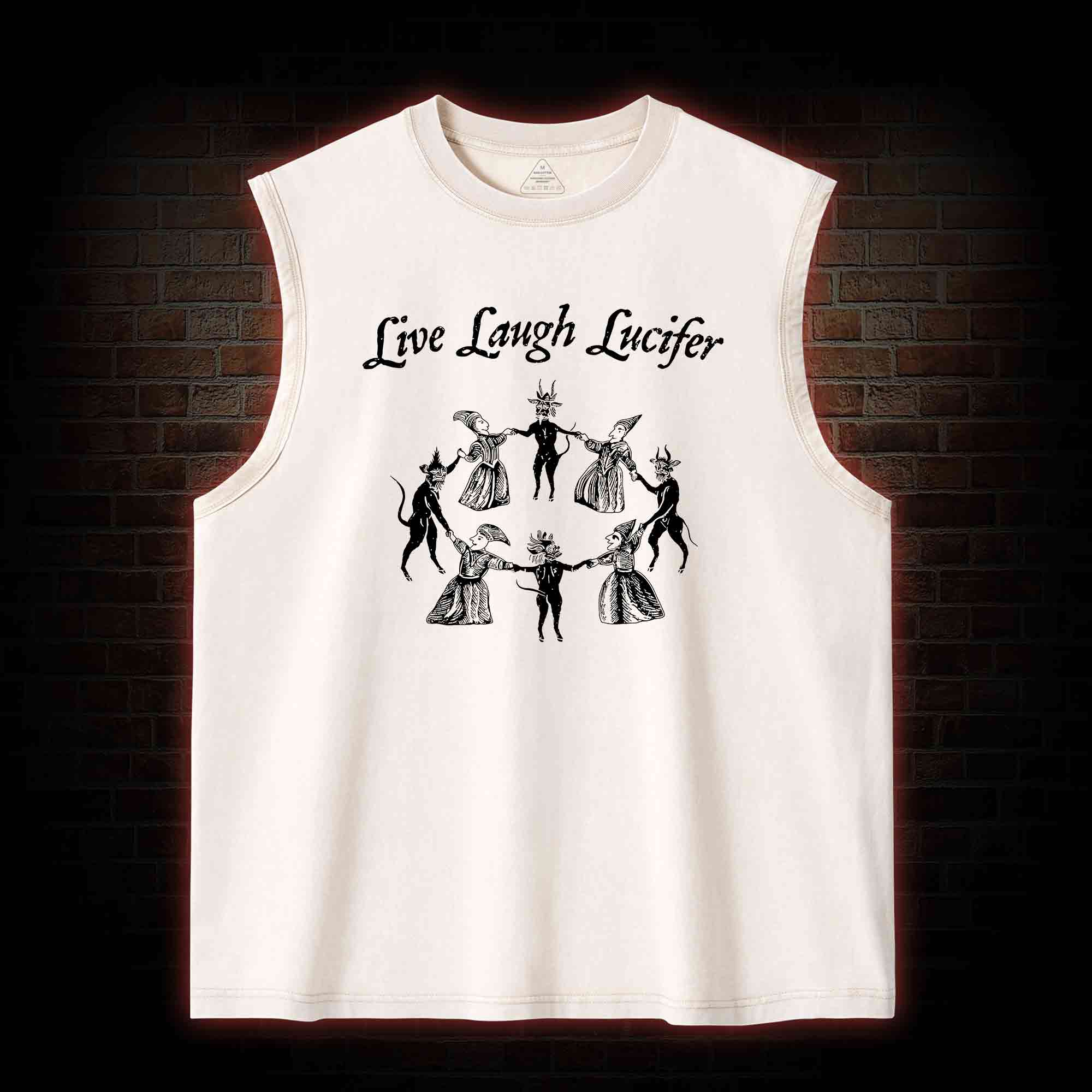 Live Laugh Lucifer Washed Tank Top