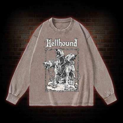 Hell Hound Cerberus Washed Long-Sleeve T-shirt