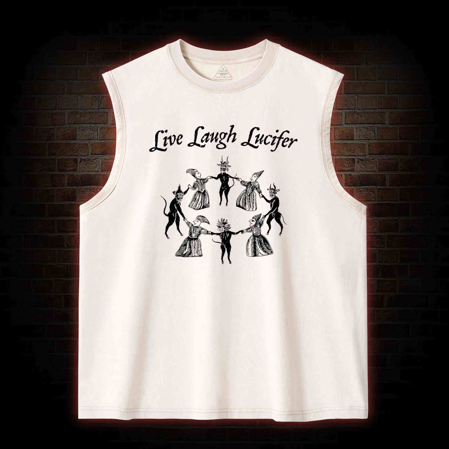 Live Laugh Lucifer Washed Tank Top