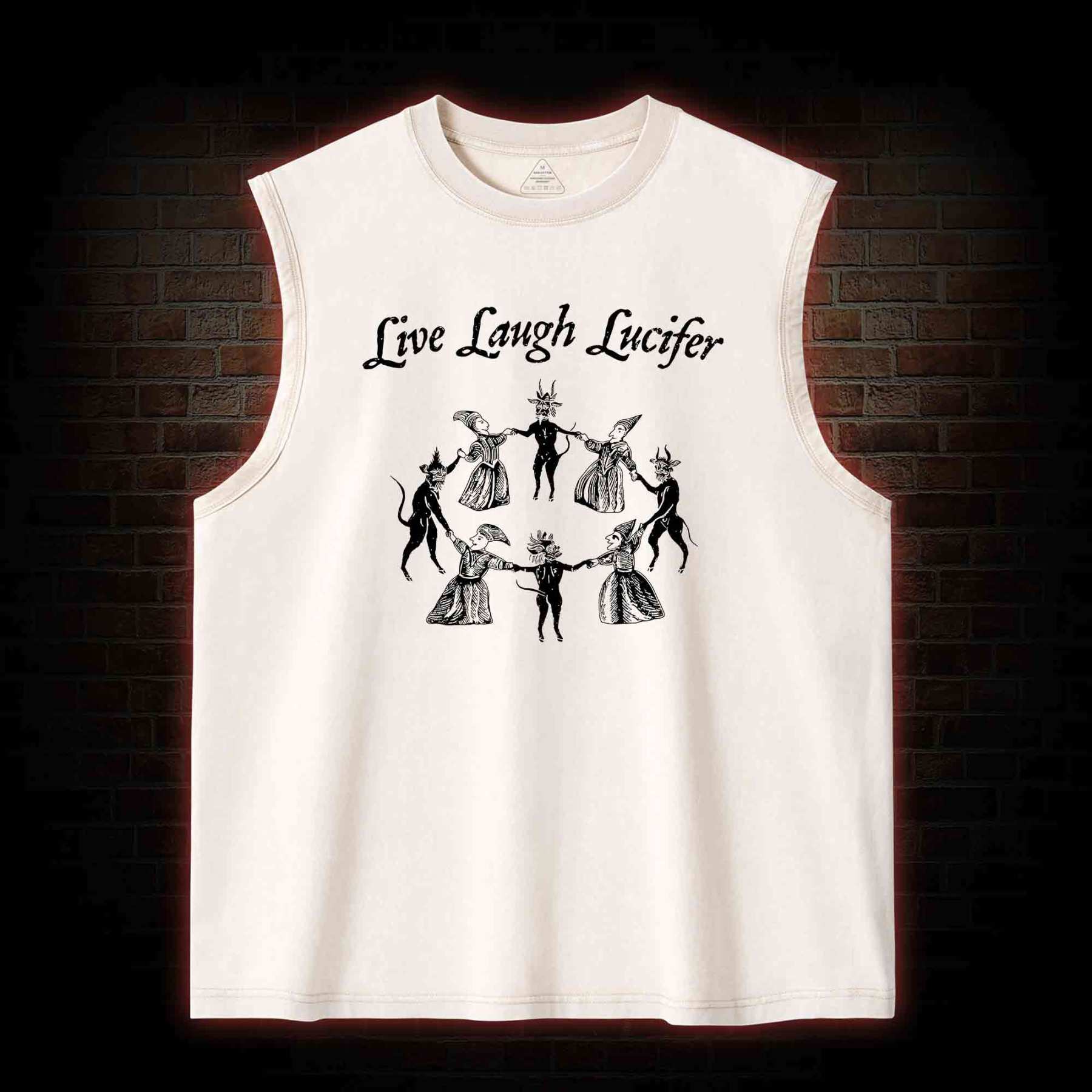 Live Laugh Lucifer Washed Tank Top