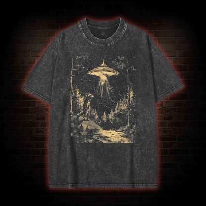 UFO and Raccoons Washed T-shirt