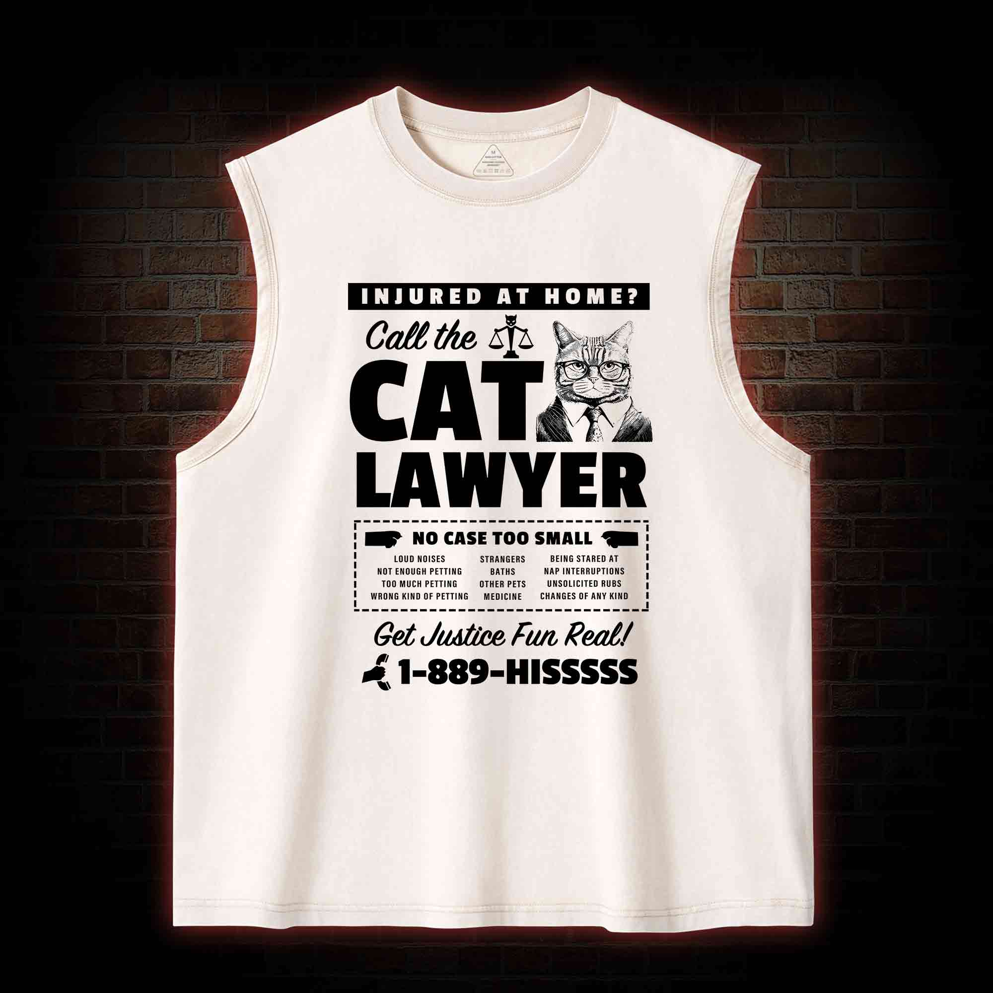 Call The Cat Lawyer Washed Tank Top
