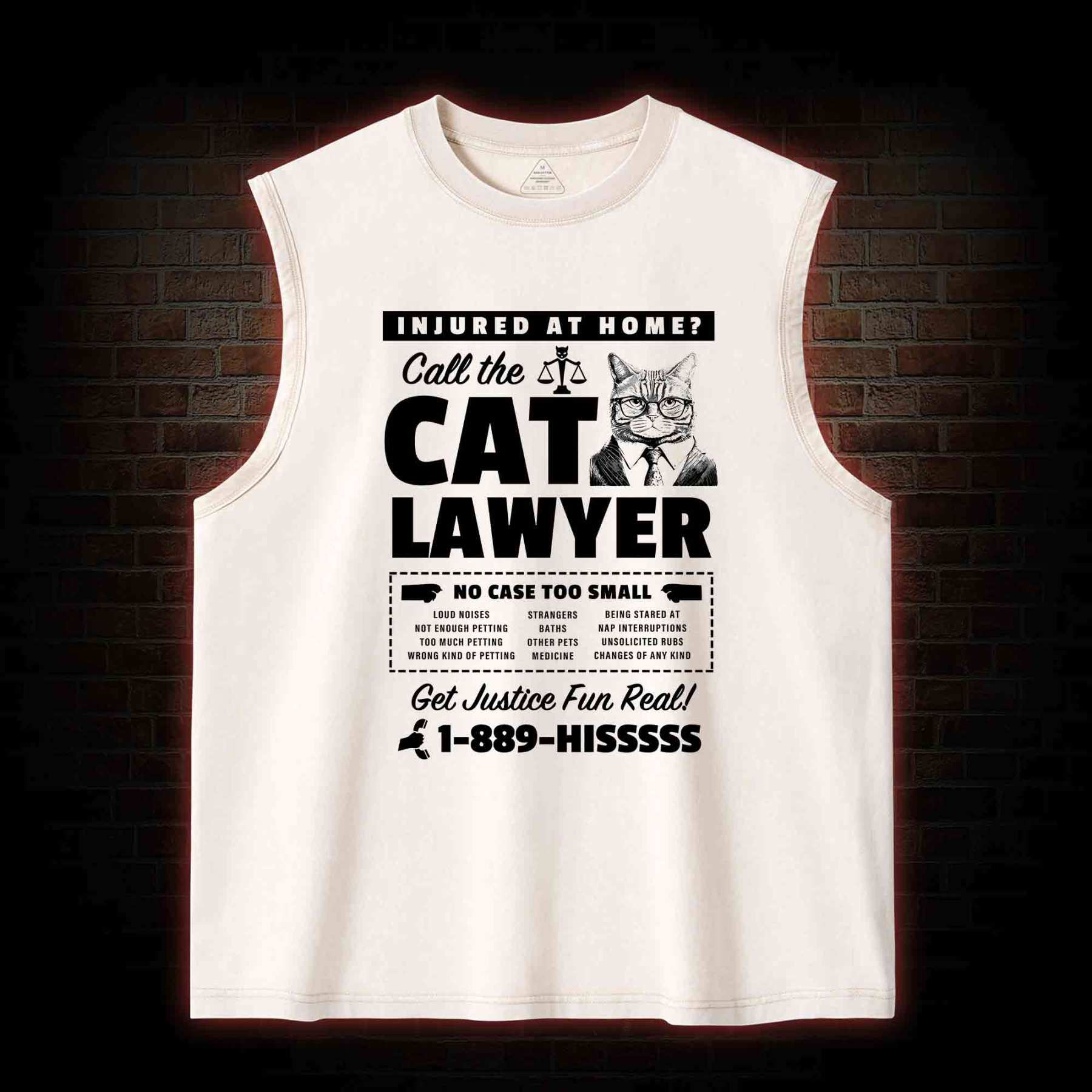 Call The Cat Lawyer Washed Tank Top