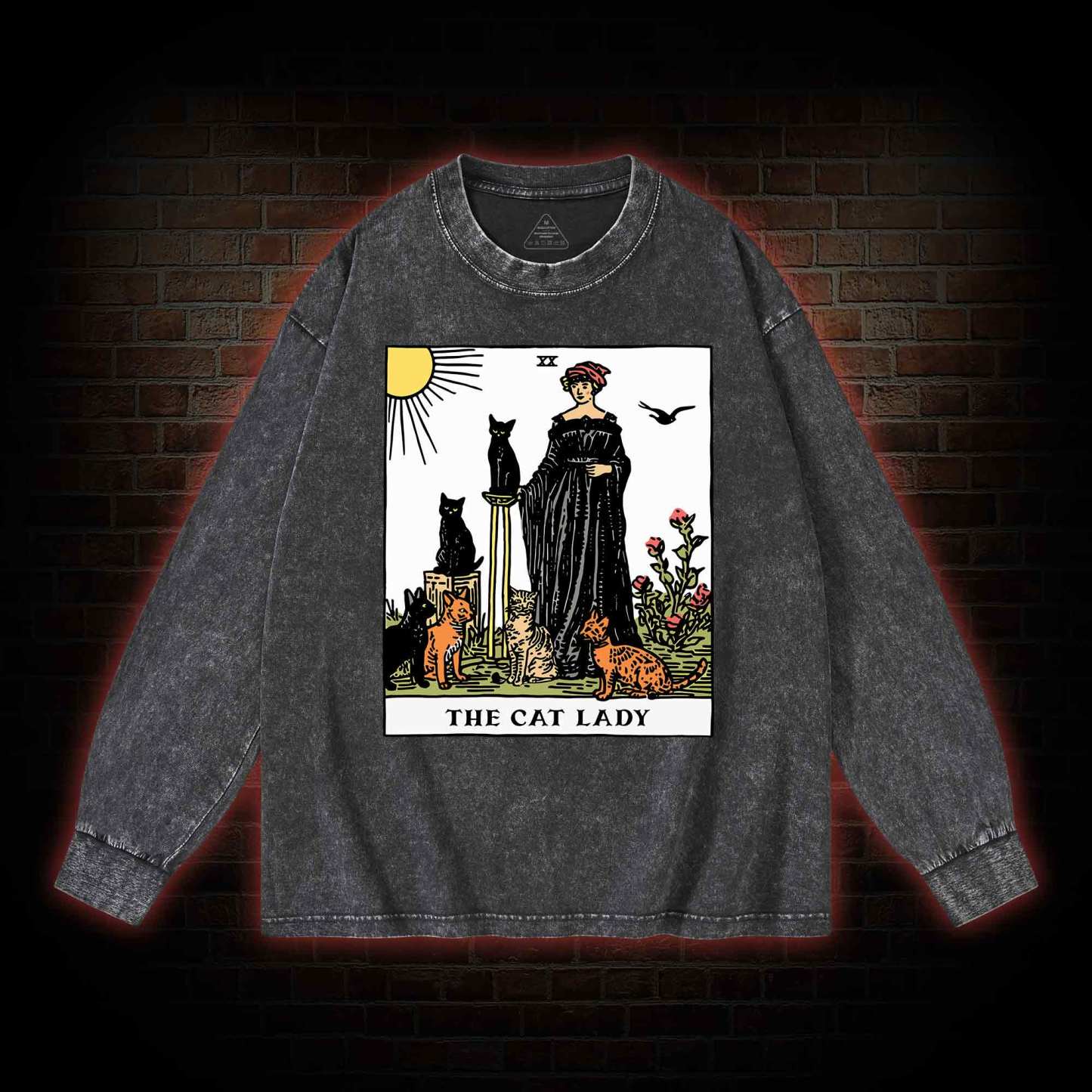 The Cat Lady Washed Long-Sleeve T-shirt