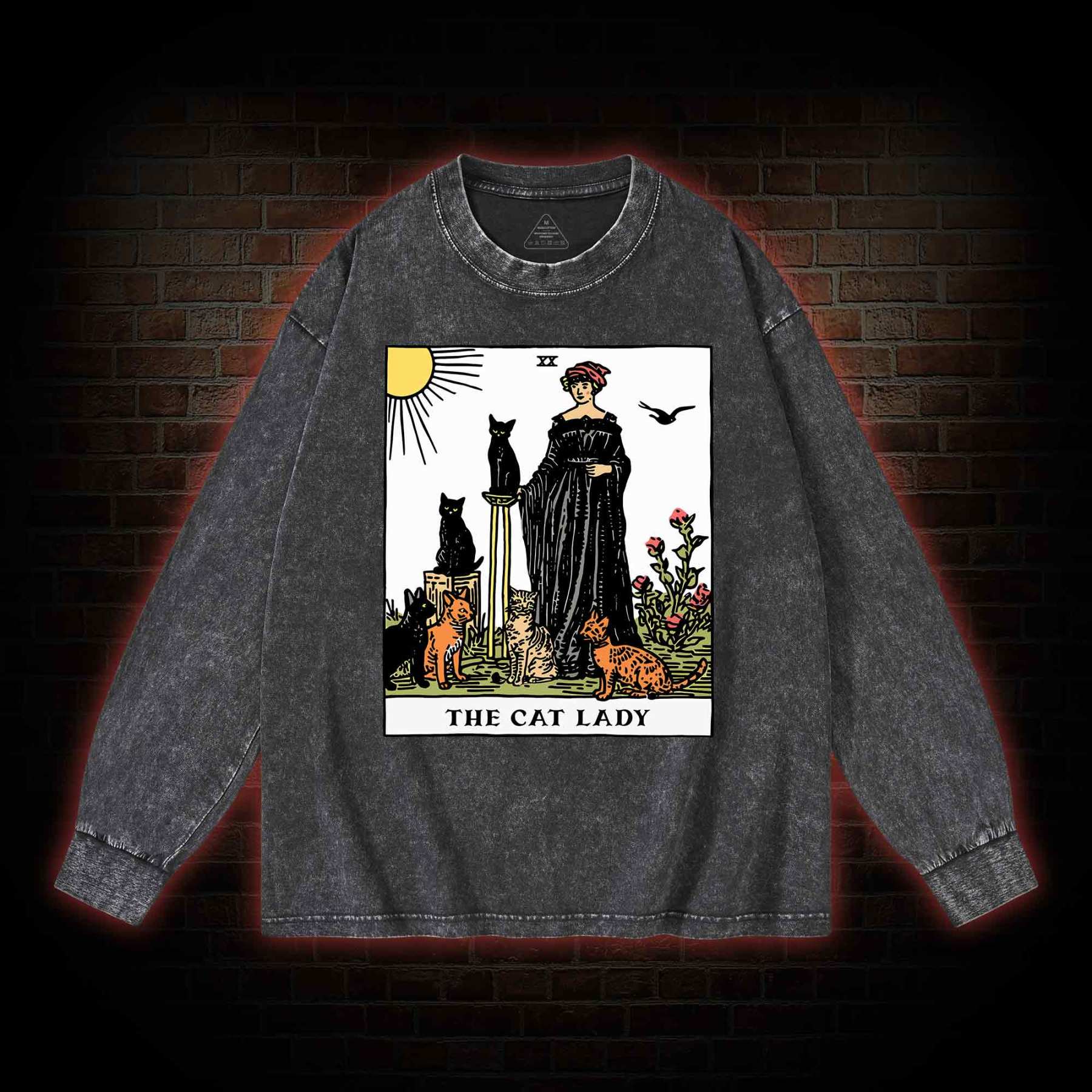 The Cat Lady Washed Long-Sleeve T-shirt