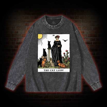 The Cat Lady Washed Long-Sleeve T-shirt