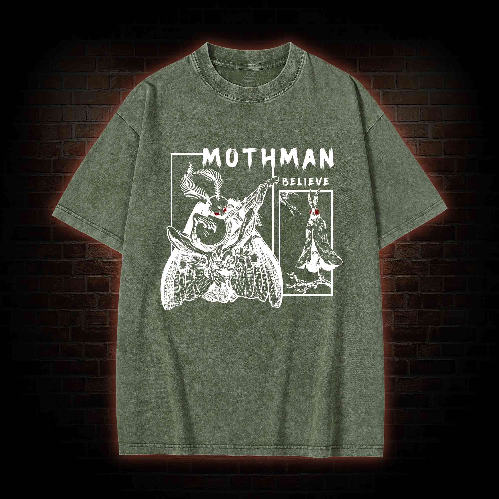 Believe Mothman Washed T-shirt