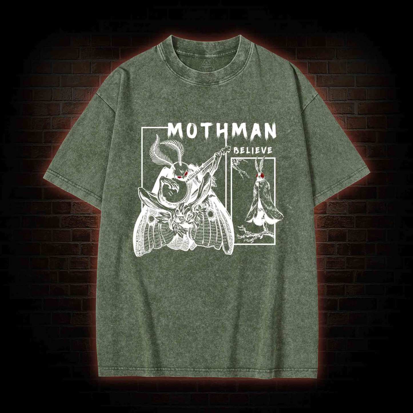 Believe Mothman Washed T-shirt