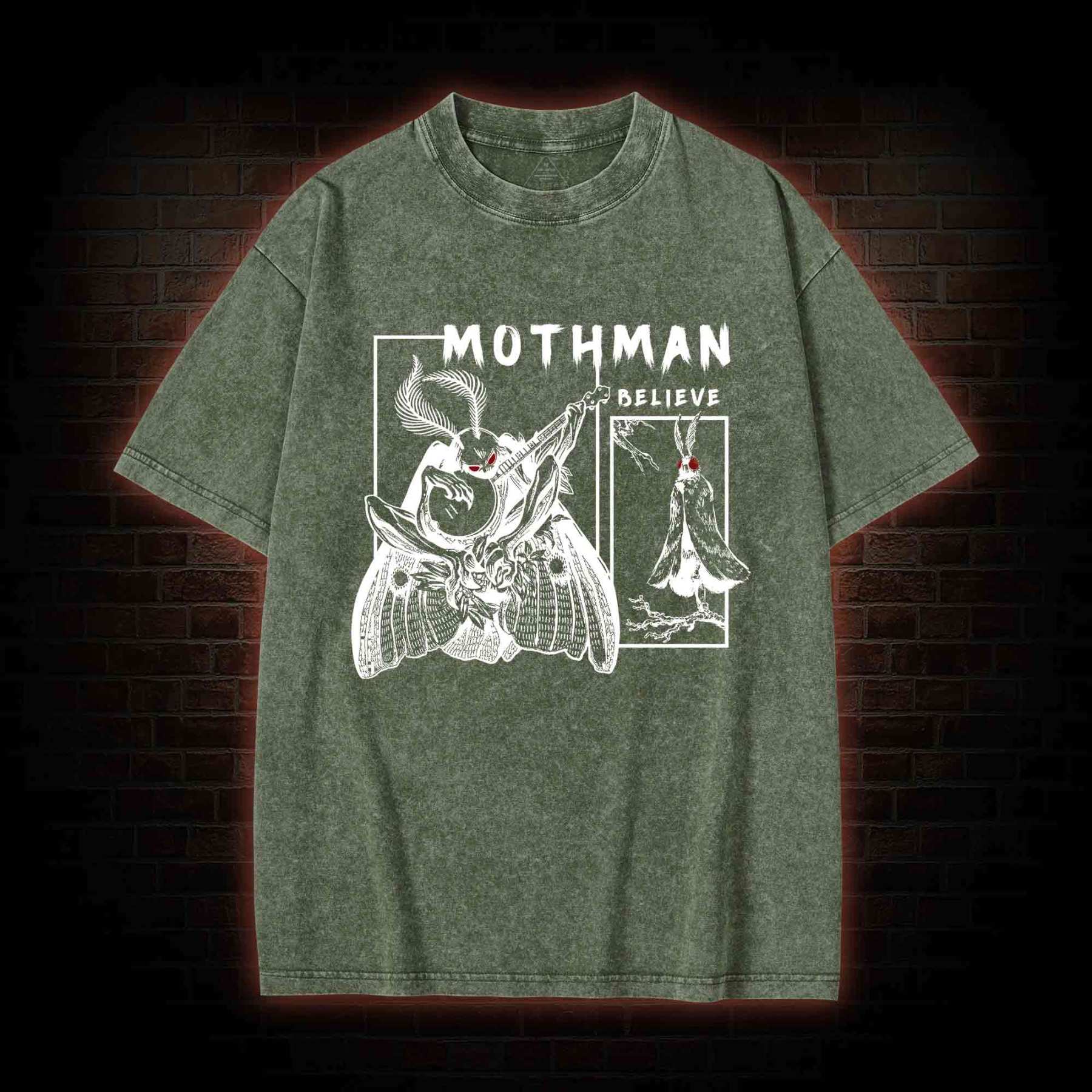 Believe Mothman Washed T-shirt