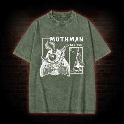 Believe Mothman Washed T-shirt
