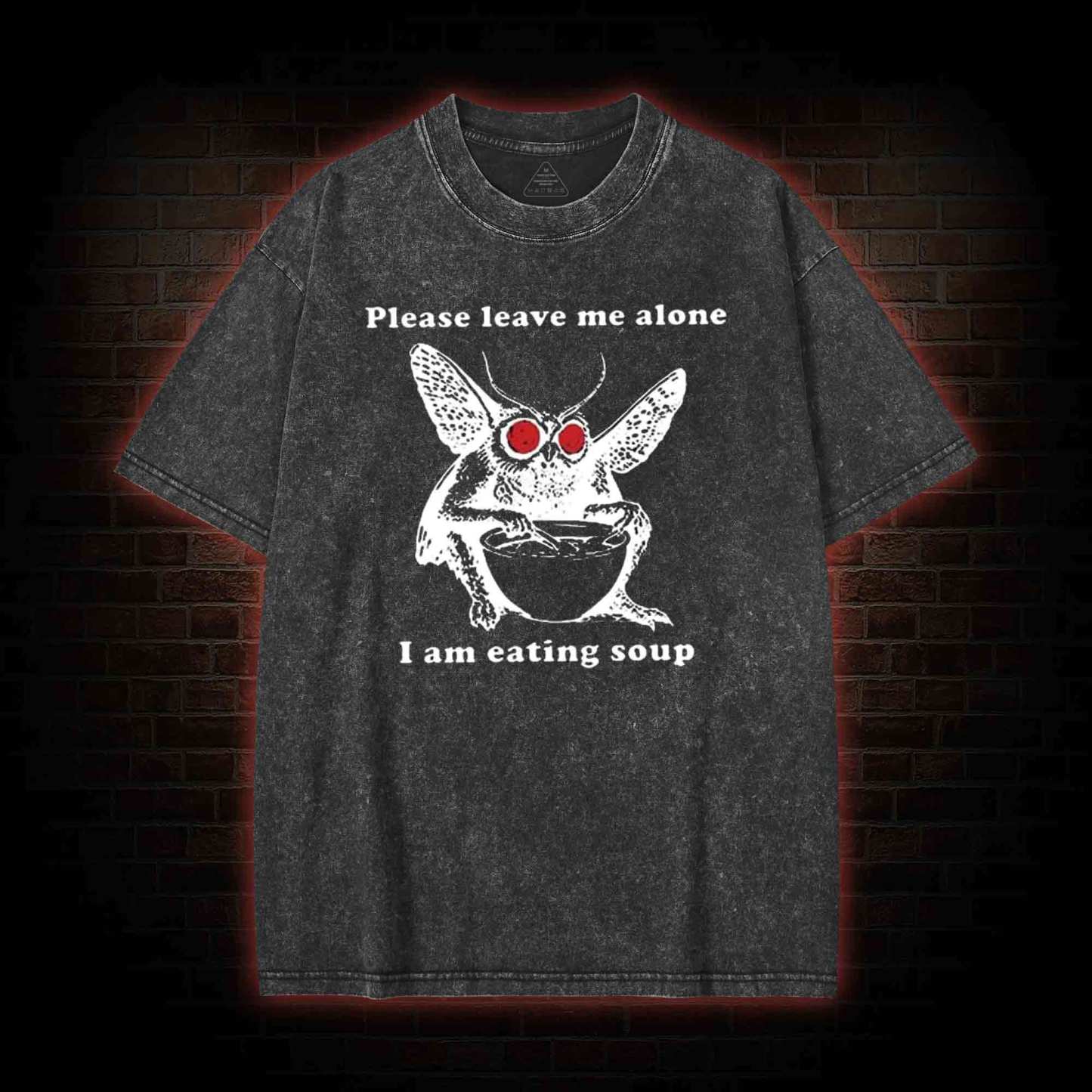 Mothman Eating Soup Washed T-shirt