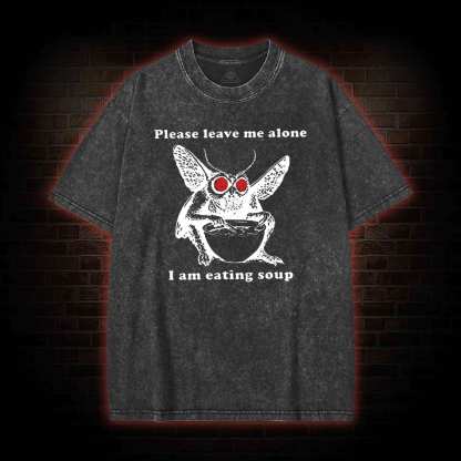 Mothman Eating Soup Washed T-shirt