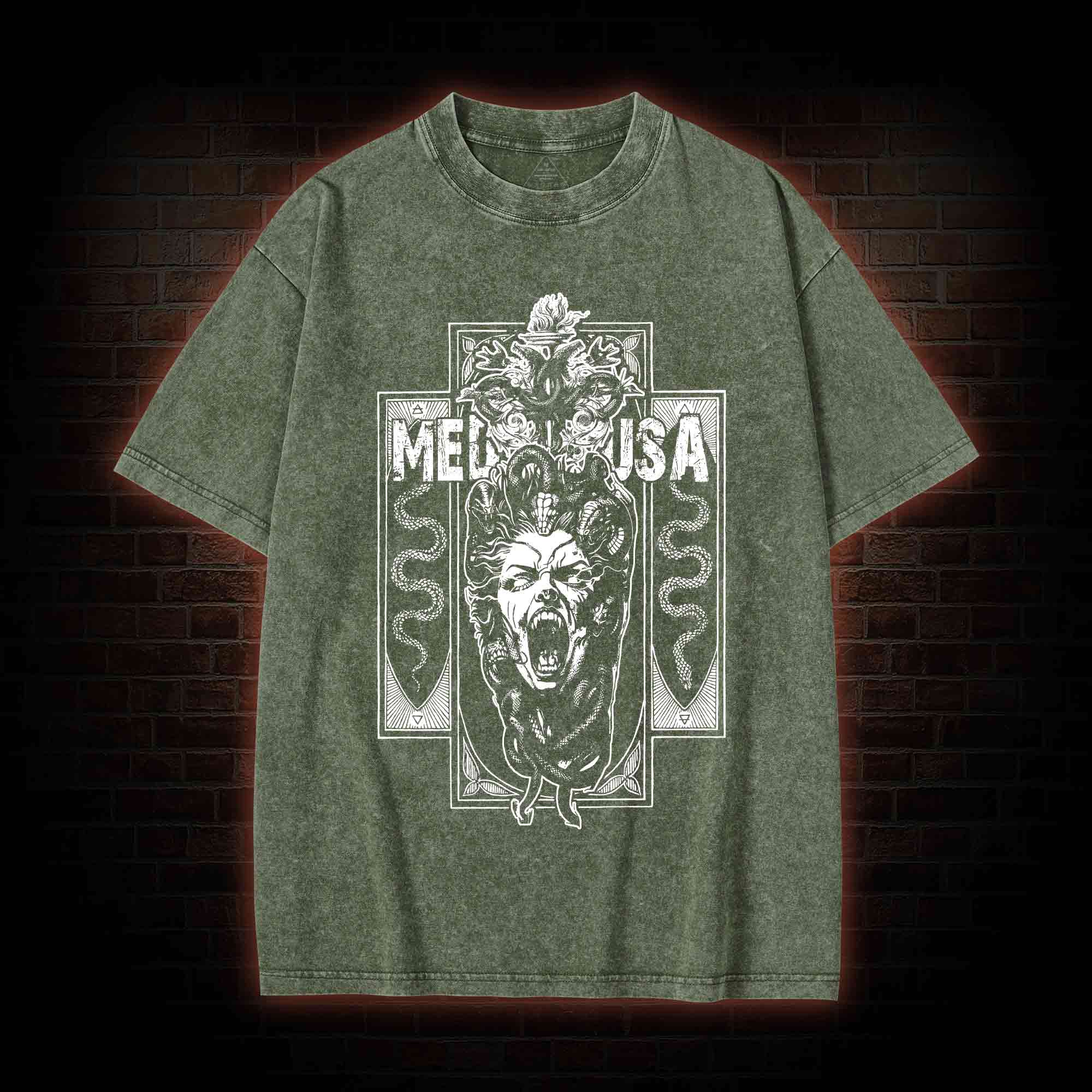 Medusa Horror Washed T-shirt