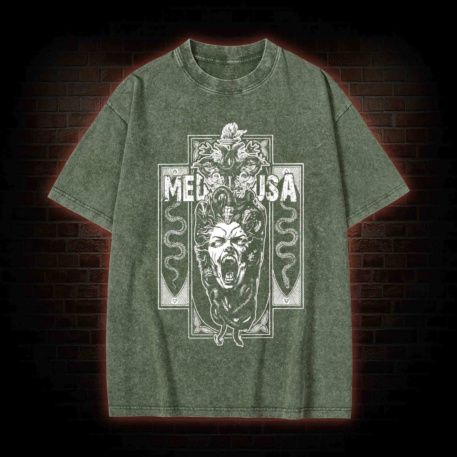 Medusa Horror Washed T-shirt