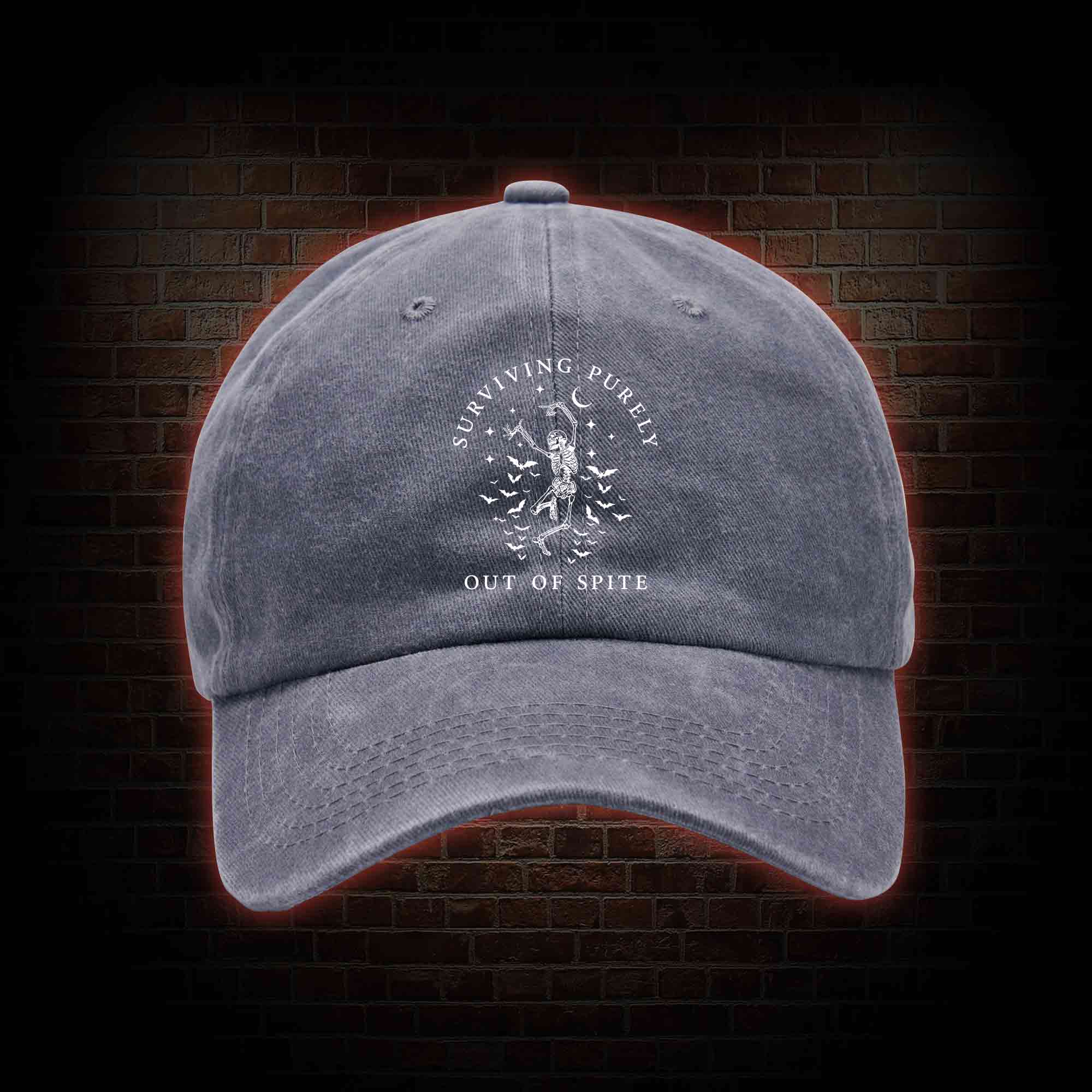 Surviving Purely Out Of Spite Washed Vintage Baseball Cap