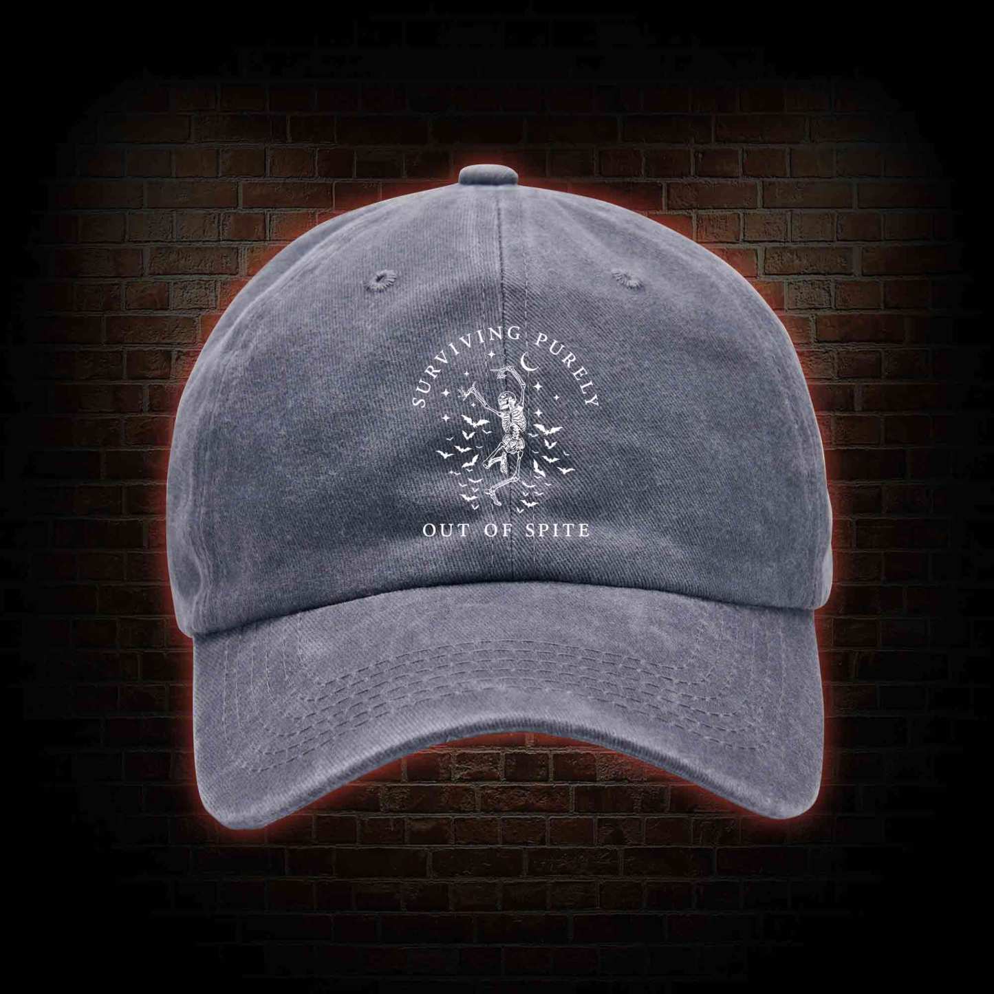 Surviving Purely Out Of Spite Washed Vintage Baseball Cap