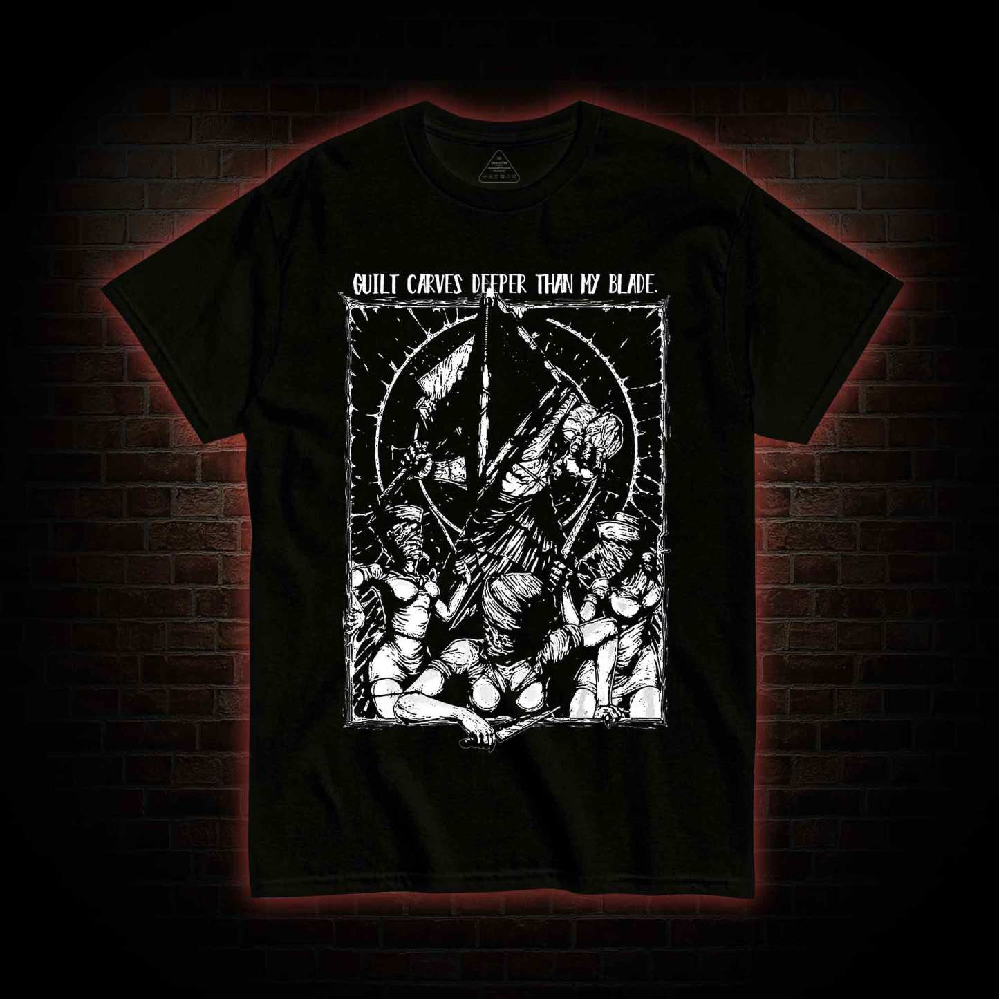 Guilt Carves Deeper Than My Blade T-shirt