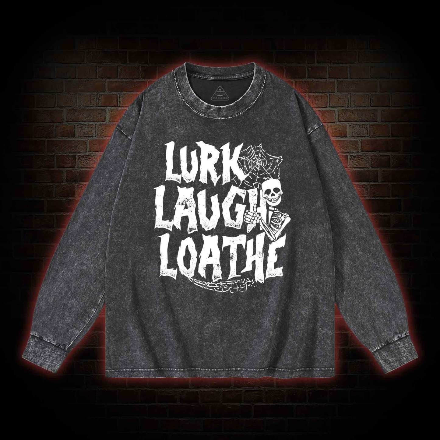  Lurk Laugh Loathe Washed Long-Sleeve T-shirt