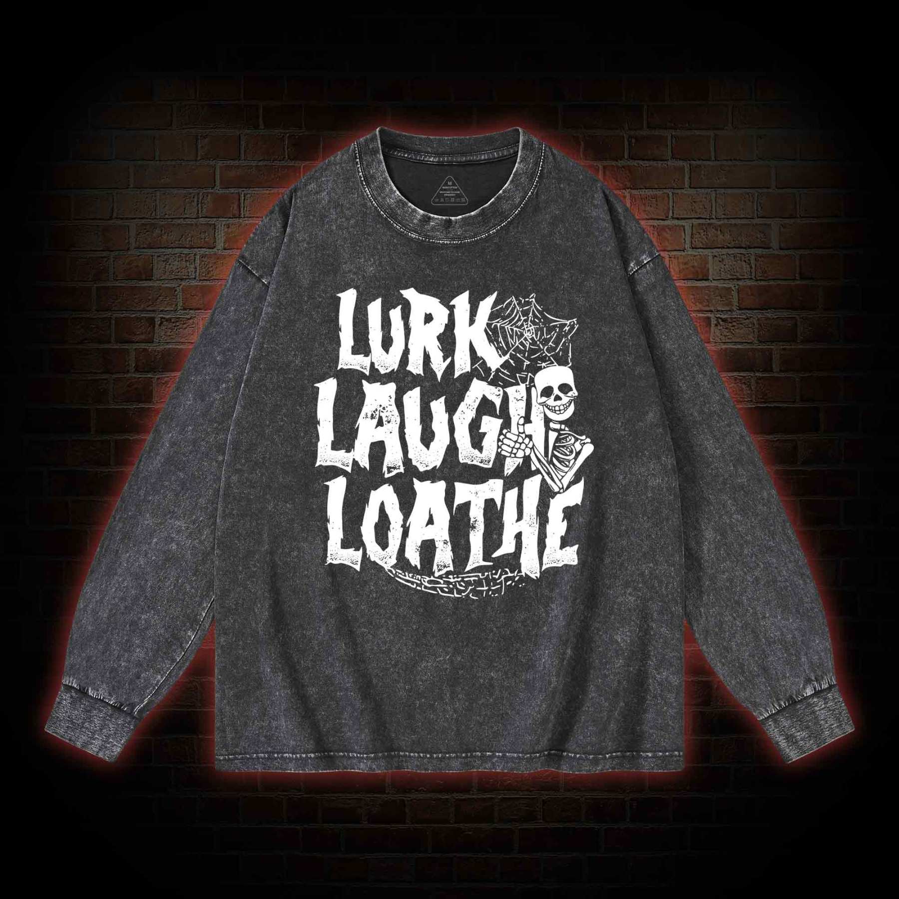  Lurk Laugh Loathe Washed Long-Sleeve T-shirt