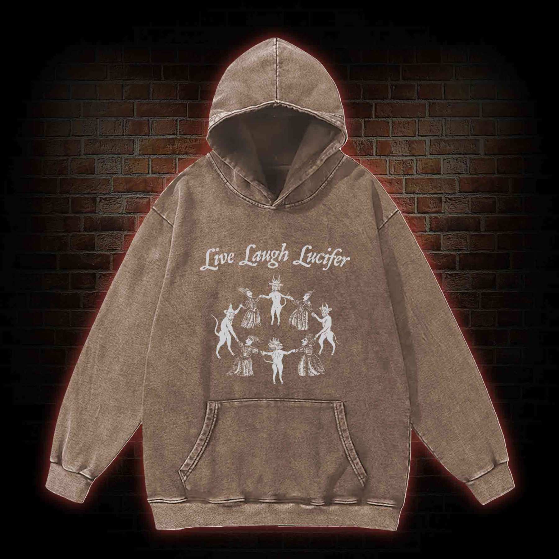Live Laugh Lucifer Washed Hoodie