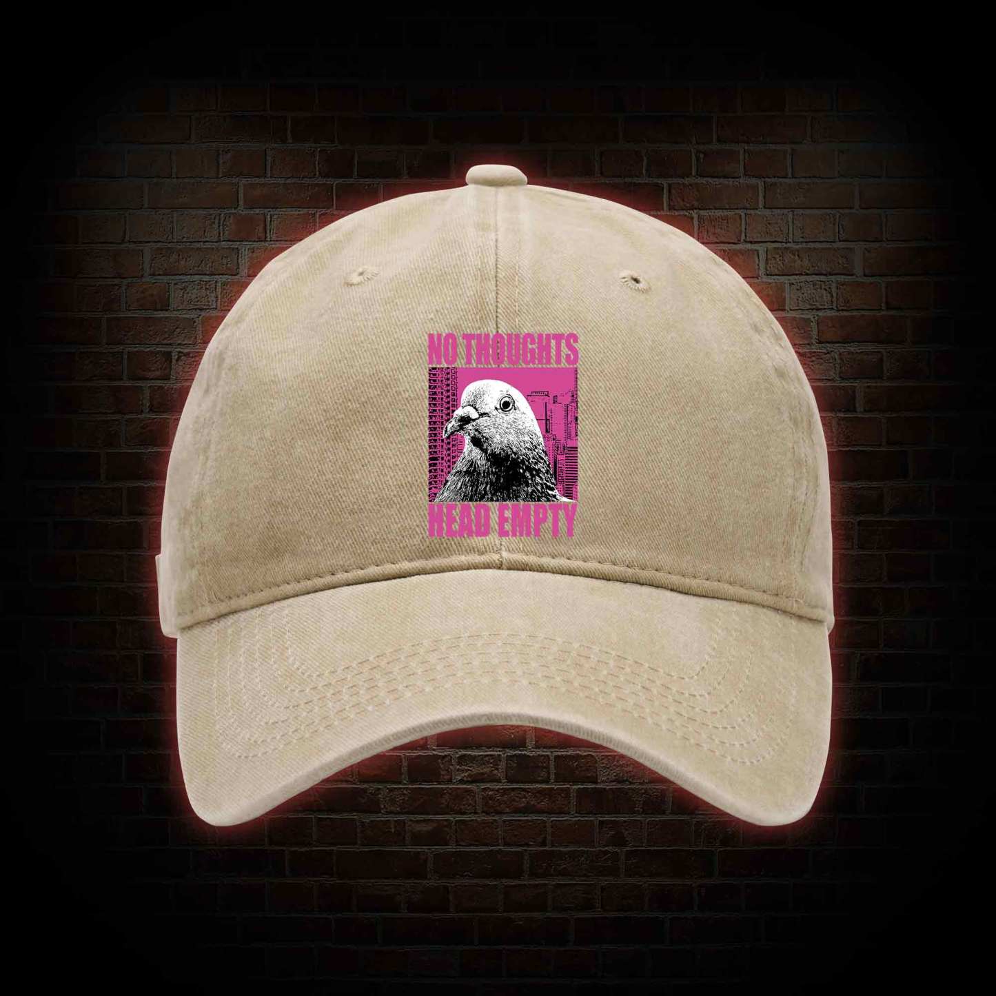 No Thoughts Head Empty Washed Vintage Baseball Cap