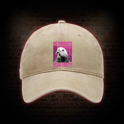 No Thoughts Head Empty Washed Vintage Baseball Cap