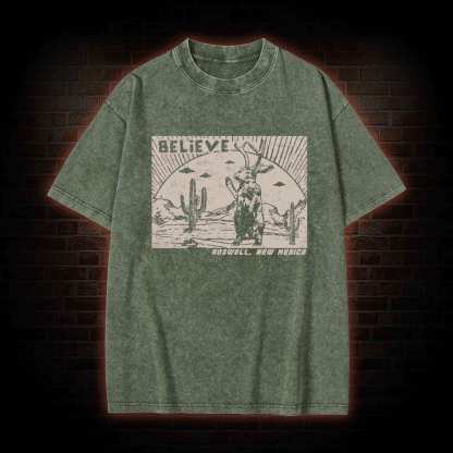 Believe Roswell New Nexico Washed T-shirt