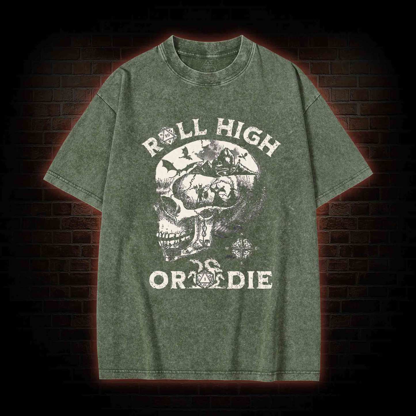 Roll High Or Die Washed T-shirt