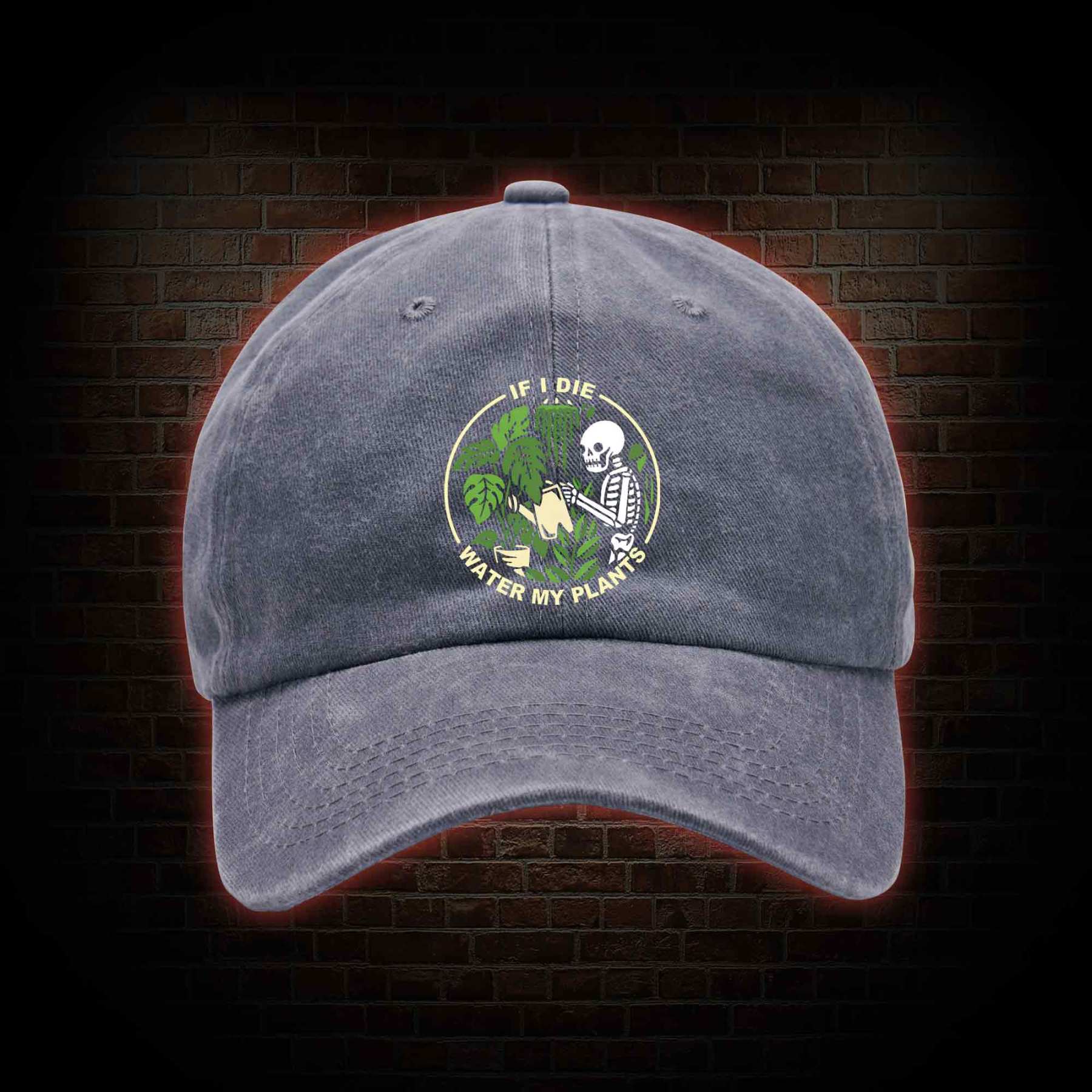 If I Die Water My Plants Washed Vintage Baseball Cap