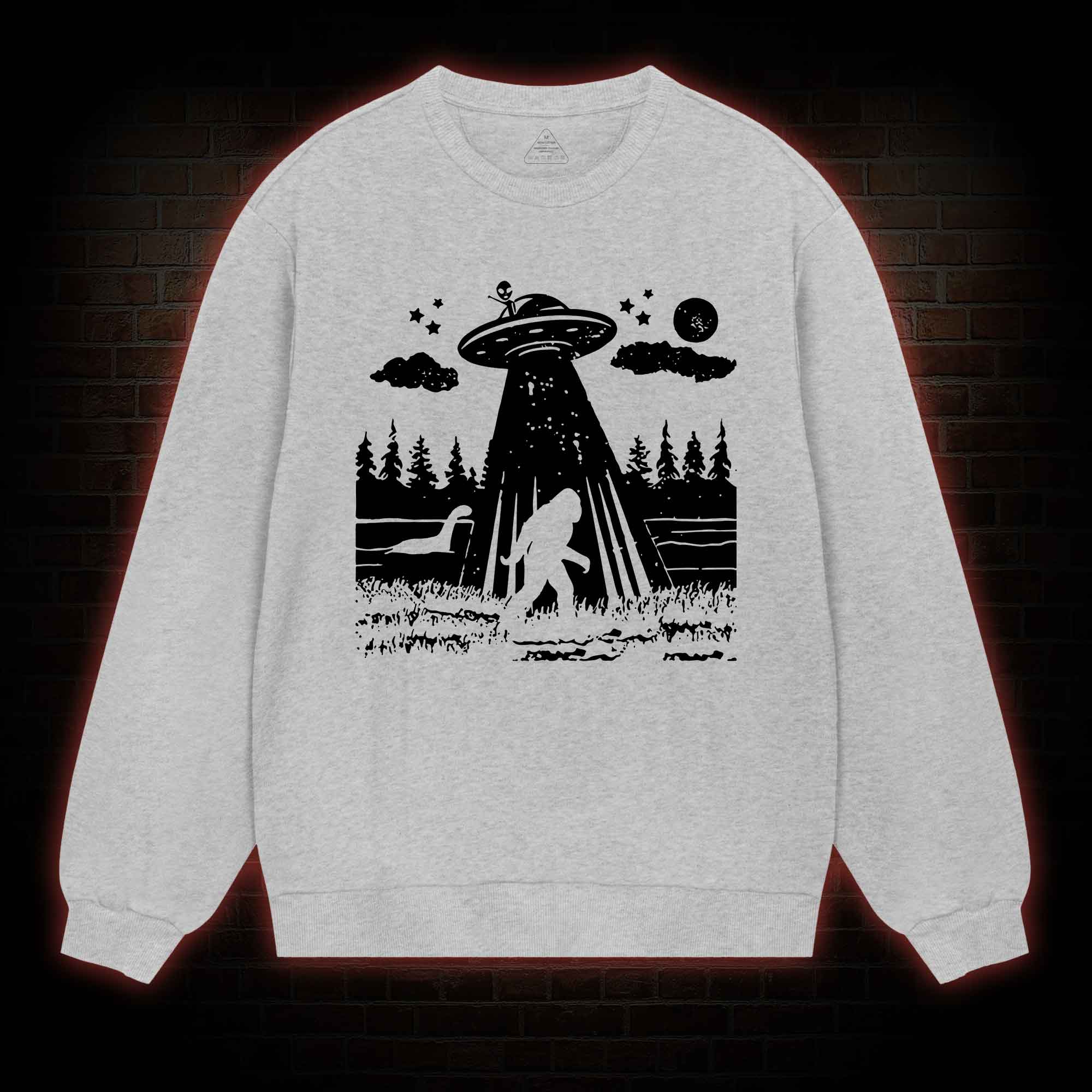Bigfoot Sasquatch Alien UFO Loch Ness Monster Sweatshirt