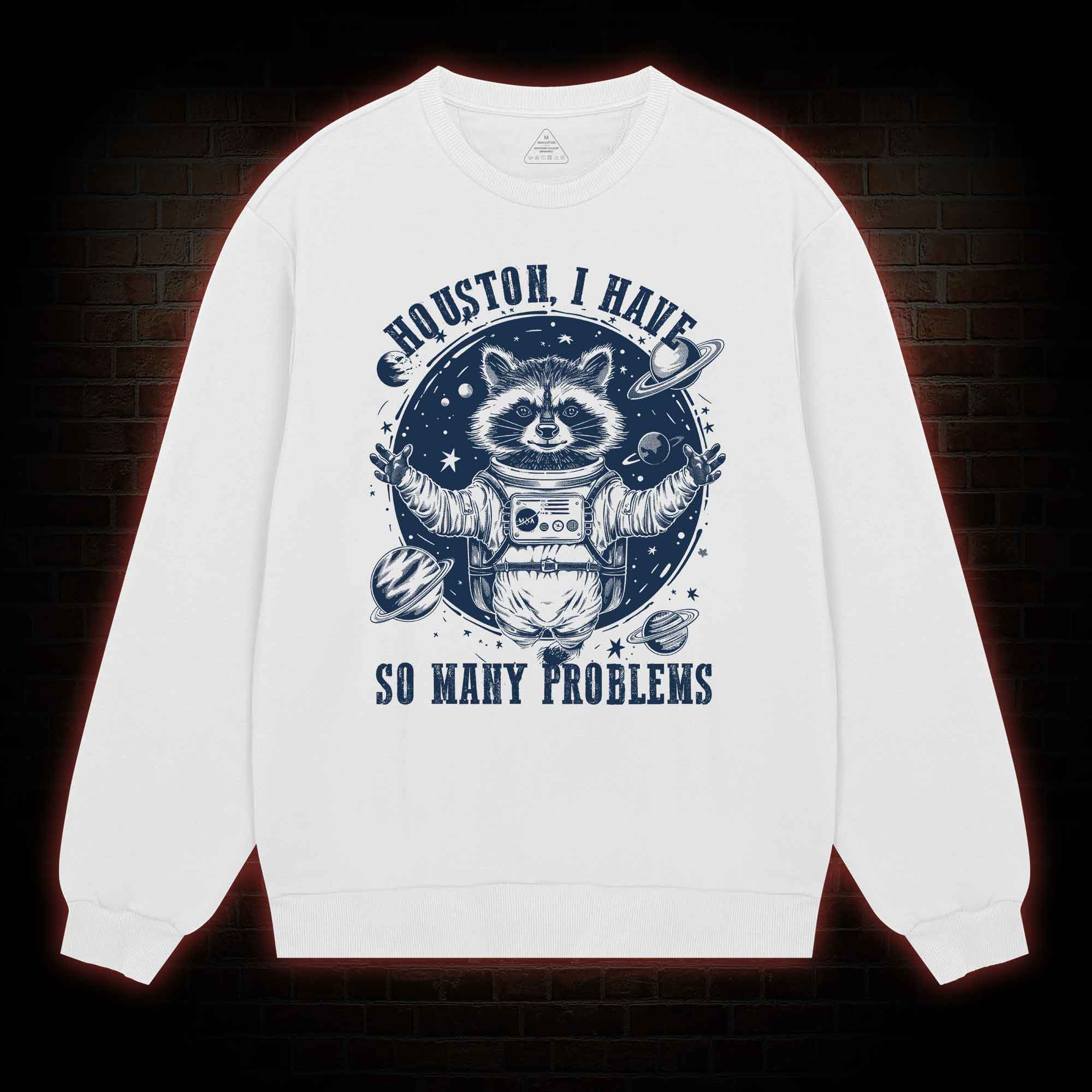 Houston I Have So Many Problems Raccoon Sweatshirt