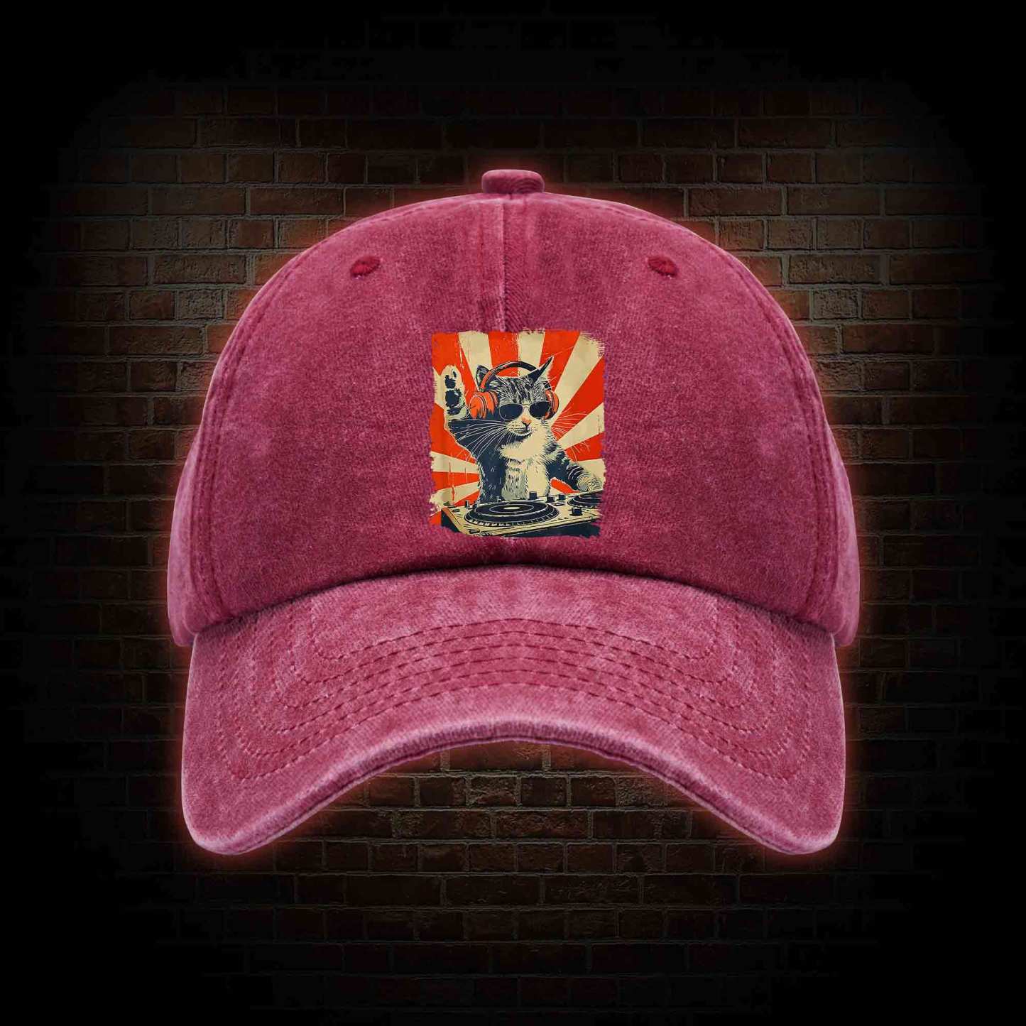 Dj Cat Washed Vintage Baseball Cap