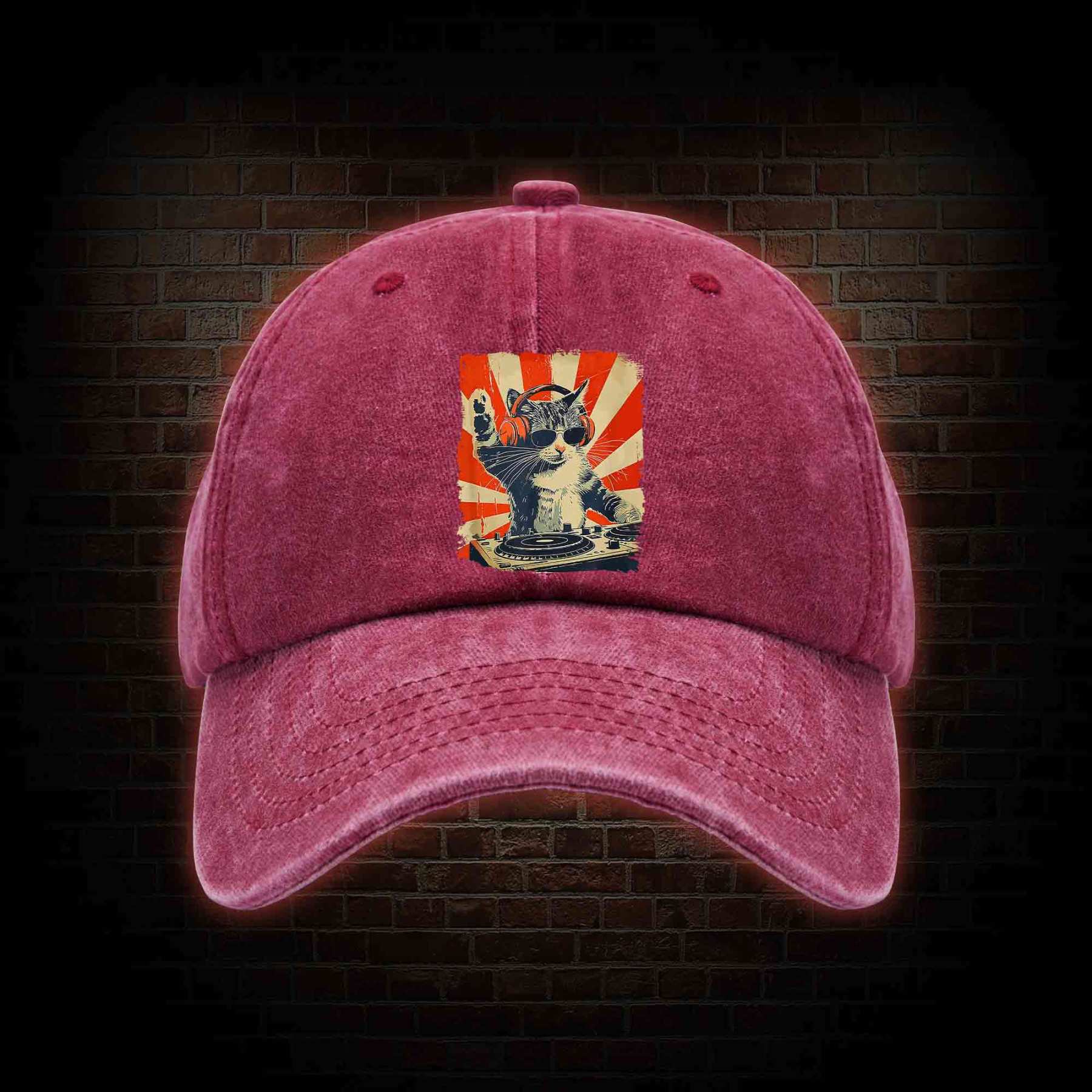 Dj Cat Washed Vintage Baseball Cap