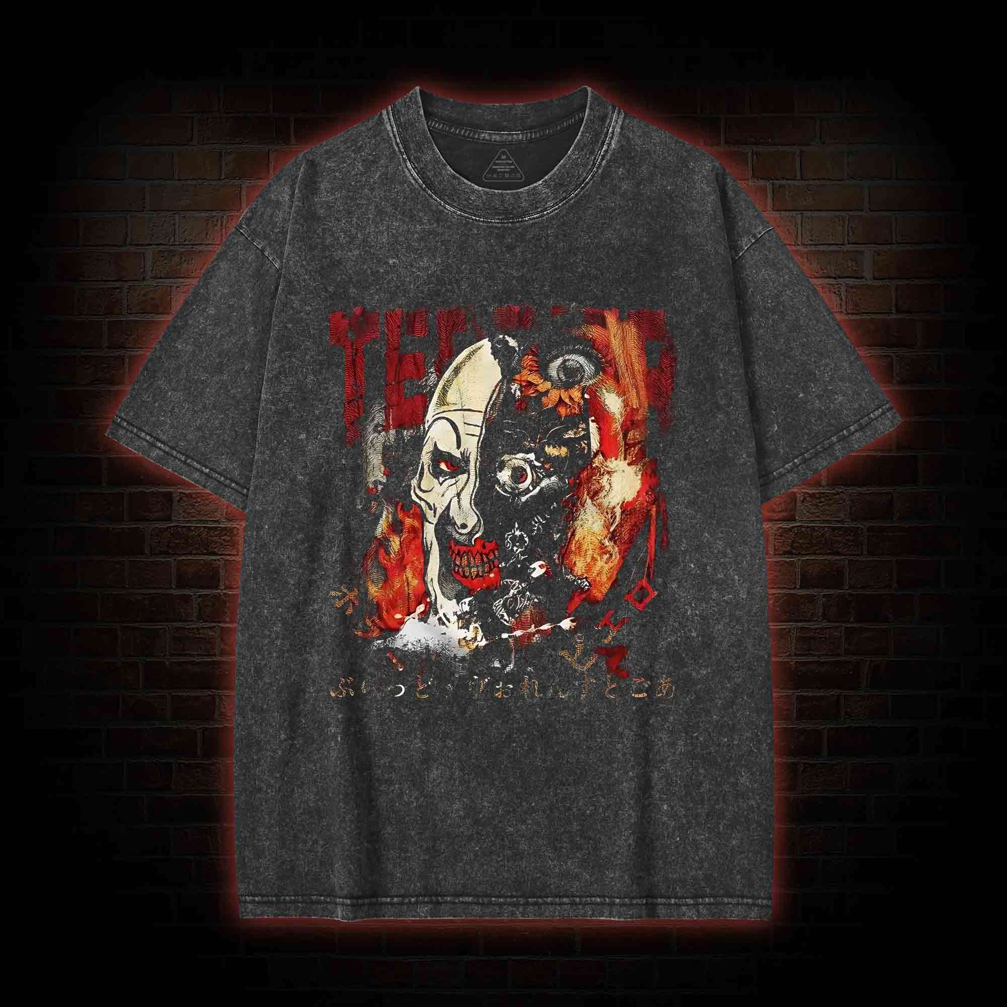 Crazy Clown Horror Washed T-shirt