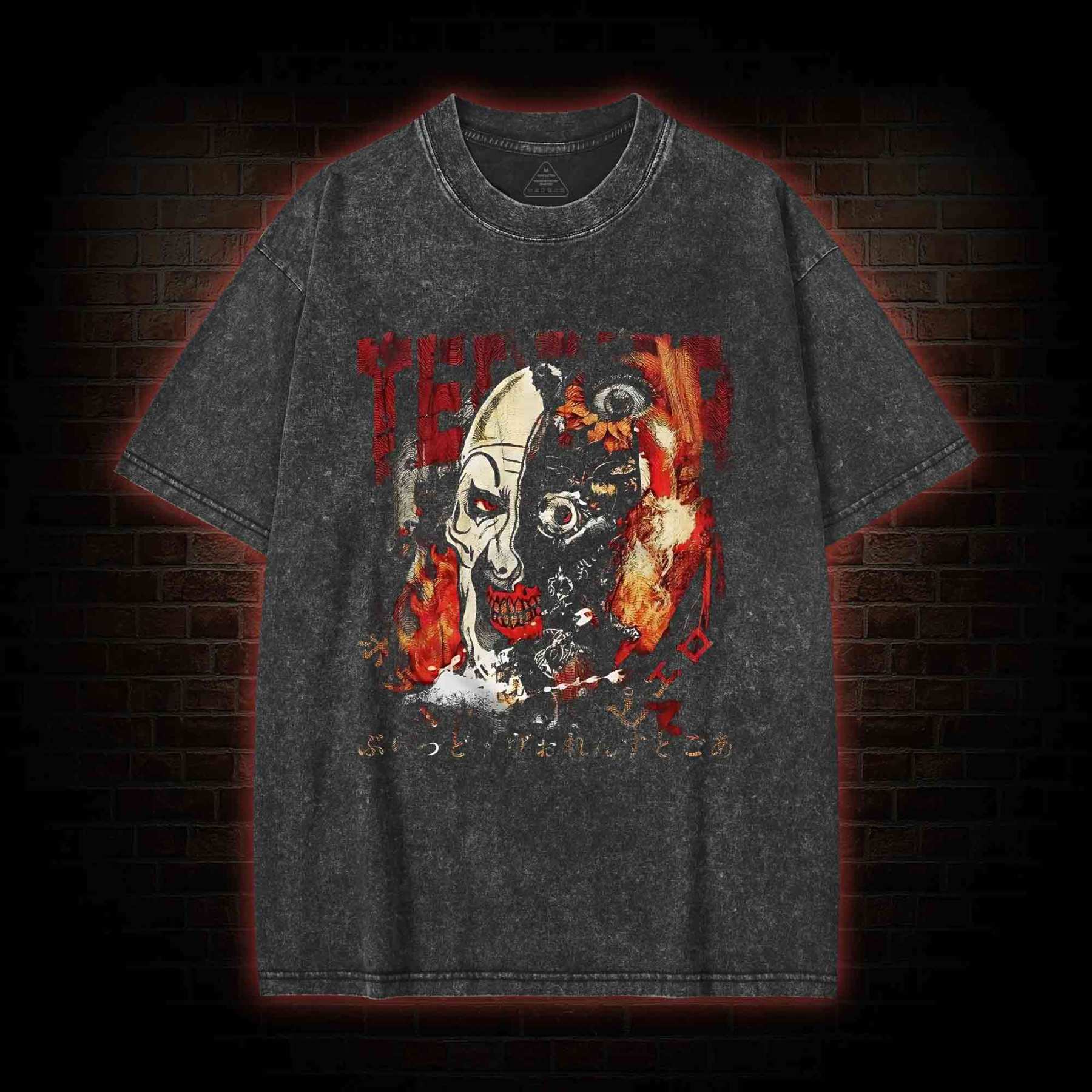 Crazy Clown Horror Washed T-shirt