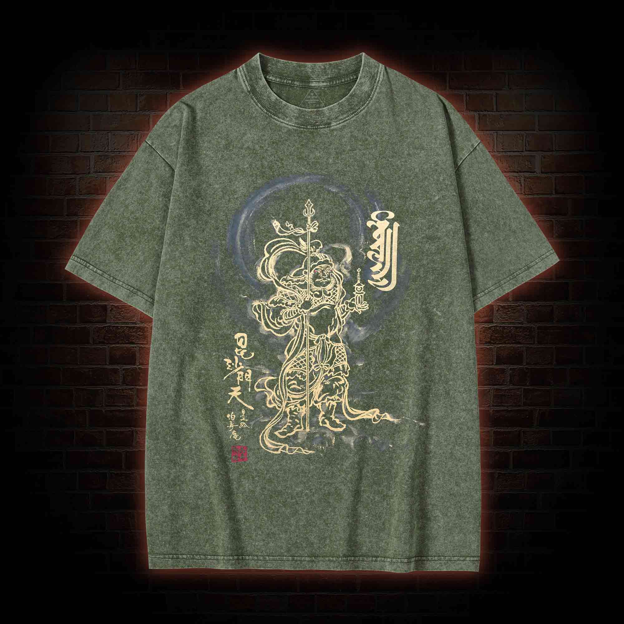 Bishamon-ten Buddhist Washed T-shirt